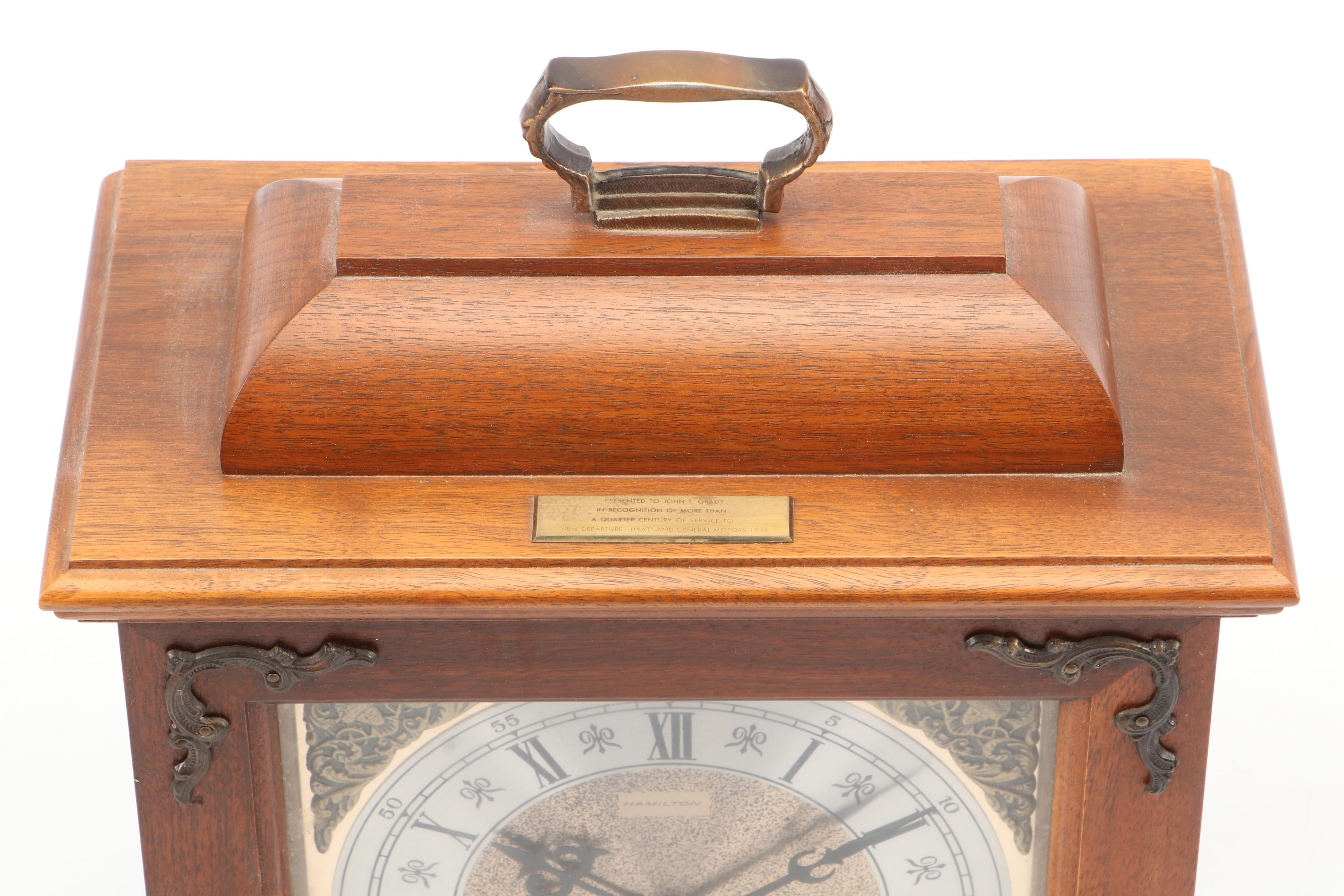 Hamilton "Whitehall" Walnut Mantel Clock, 1977