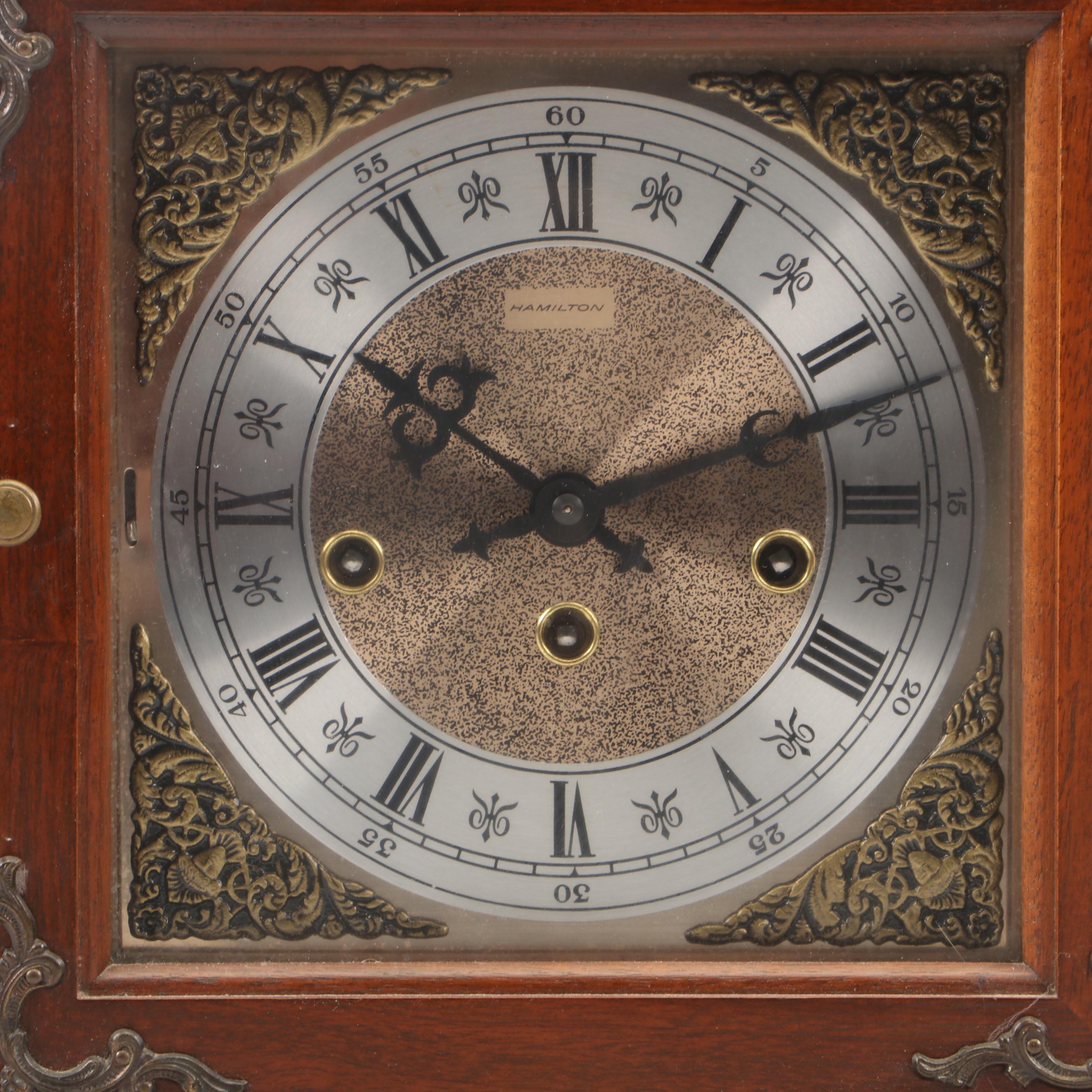 Hamilton "Whitehall" Walnut Mantel Clock, 1977