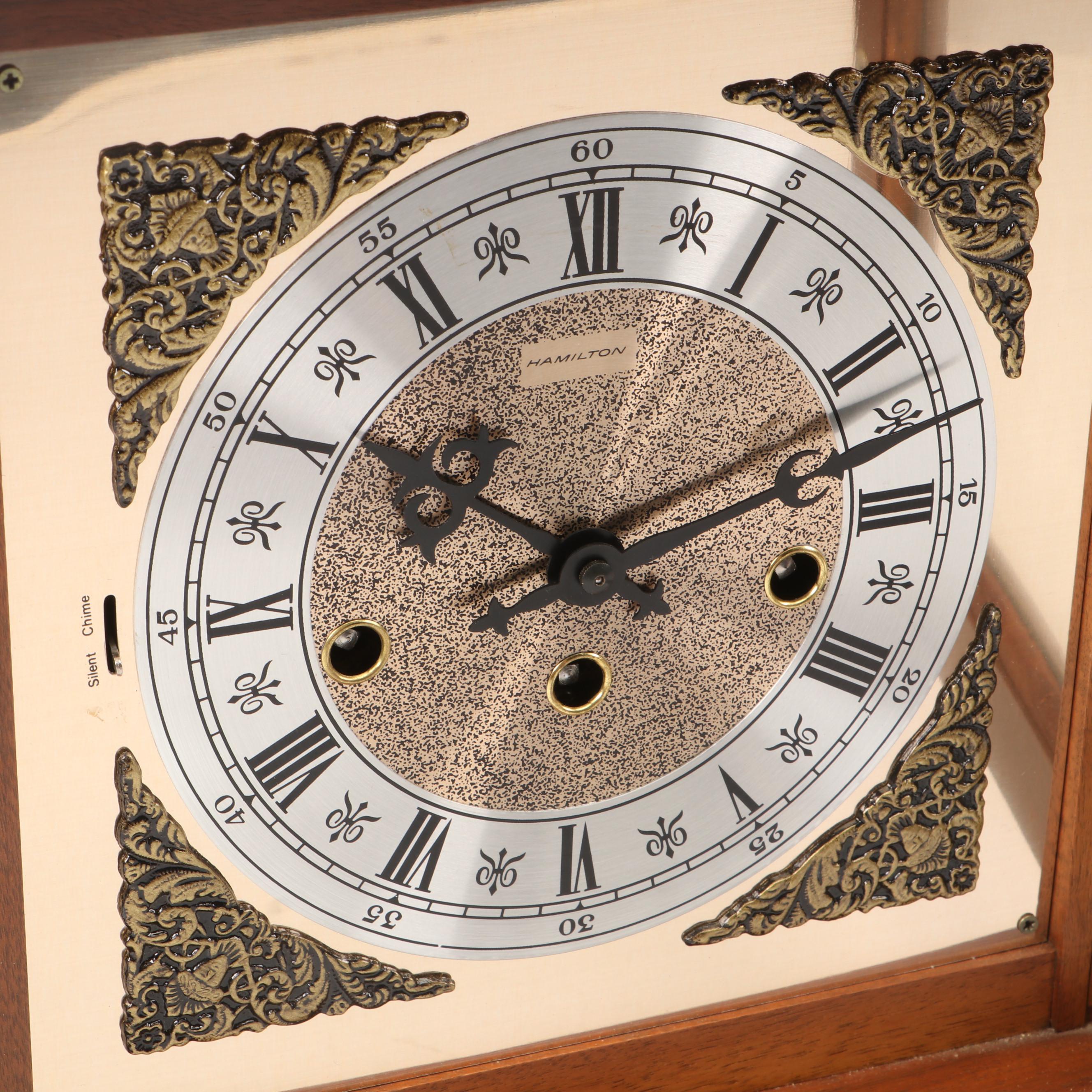 Hamilton "Whitehall" Walnut Mantel Clock, 1977