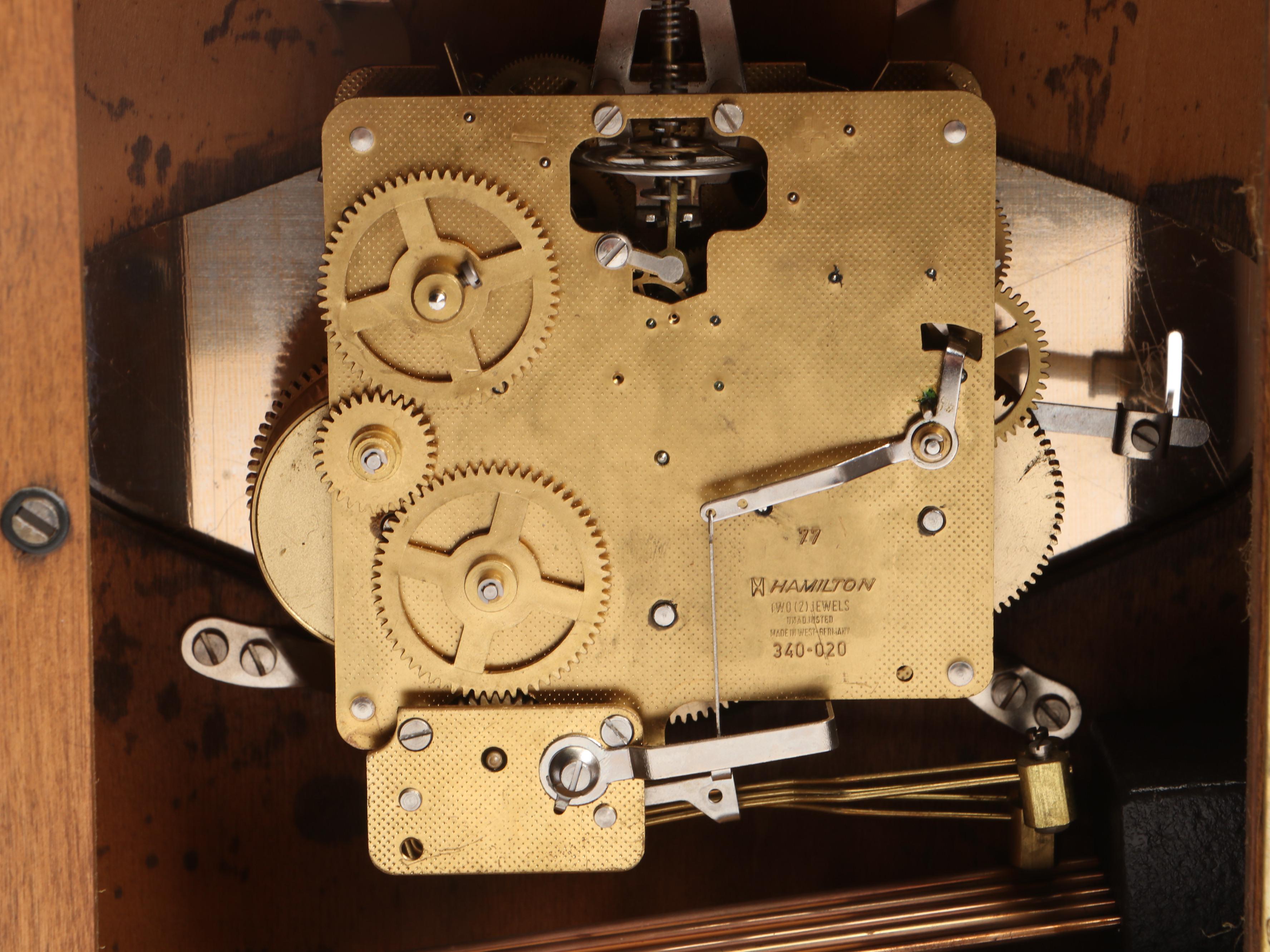 Hamilton "Whitehall" Walnut Mantel Clock, 1977