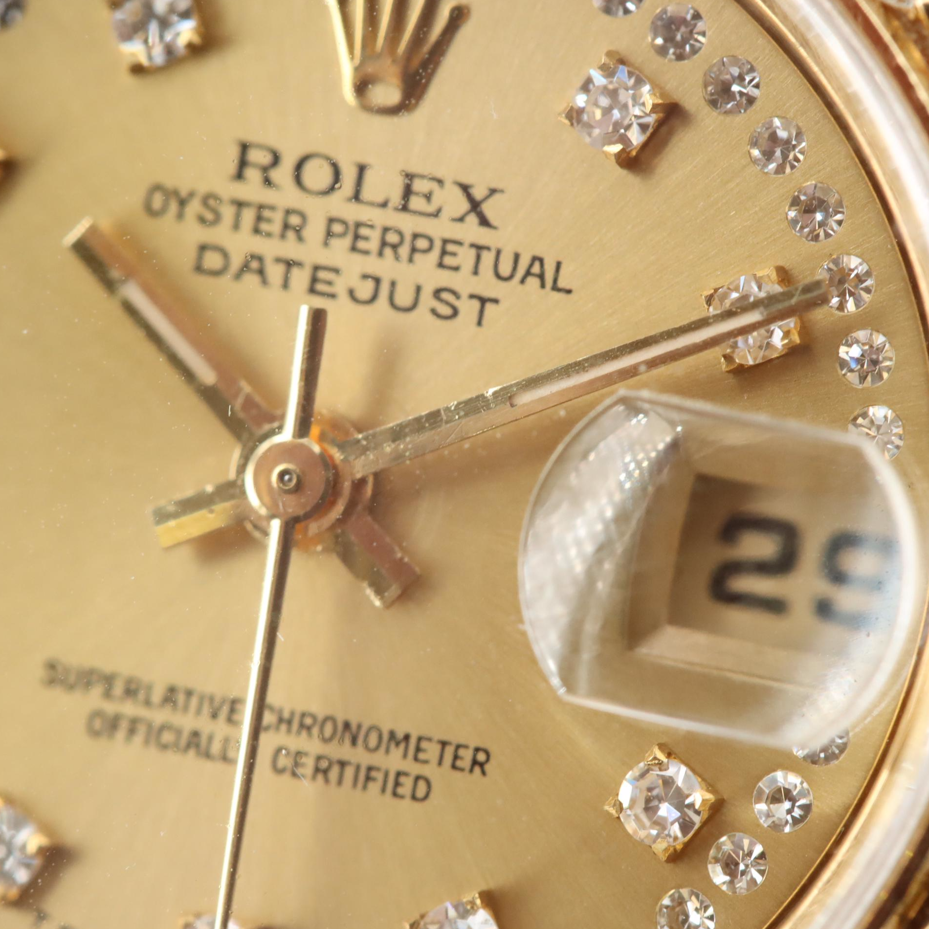 Rolex Datejust 69178 Custom 1.50 CTW Diamond Set Gold Watch