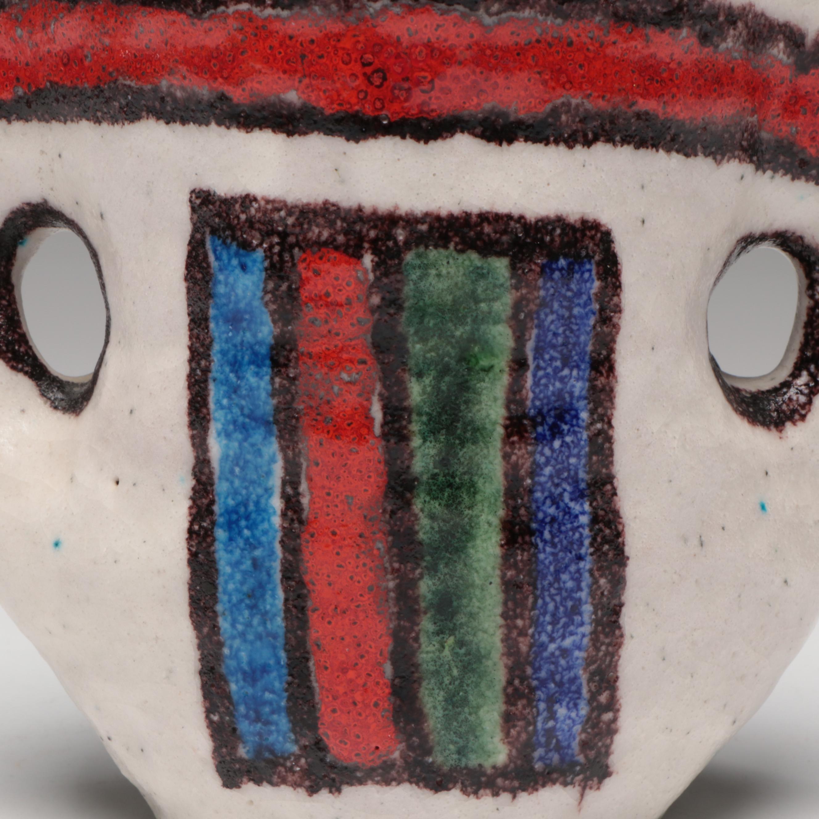 Italian Guido Gambone Art Pottery Ceramic Handled Vase, Mid-20th C.