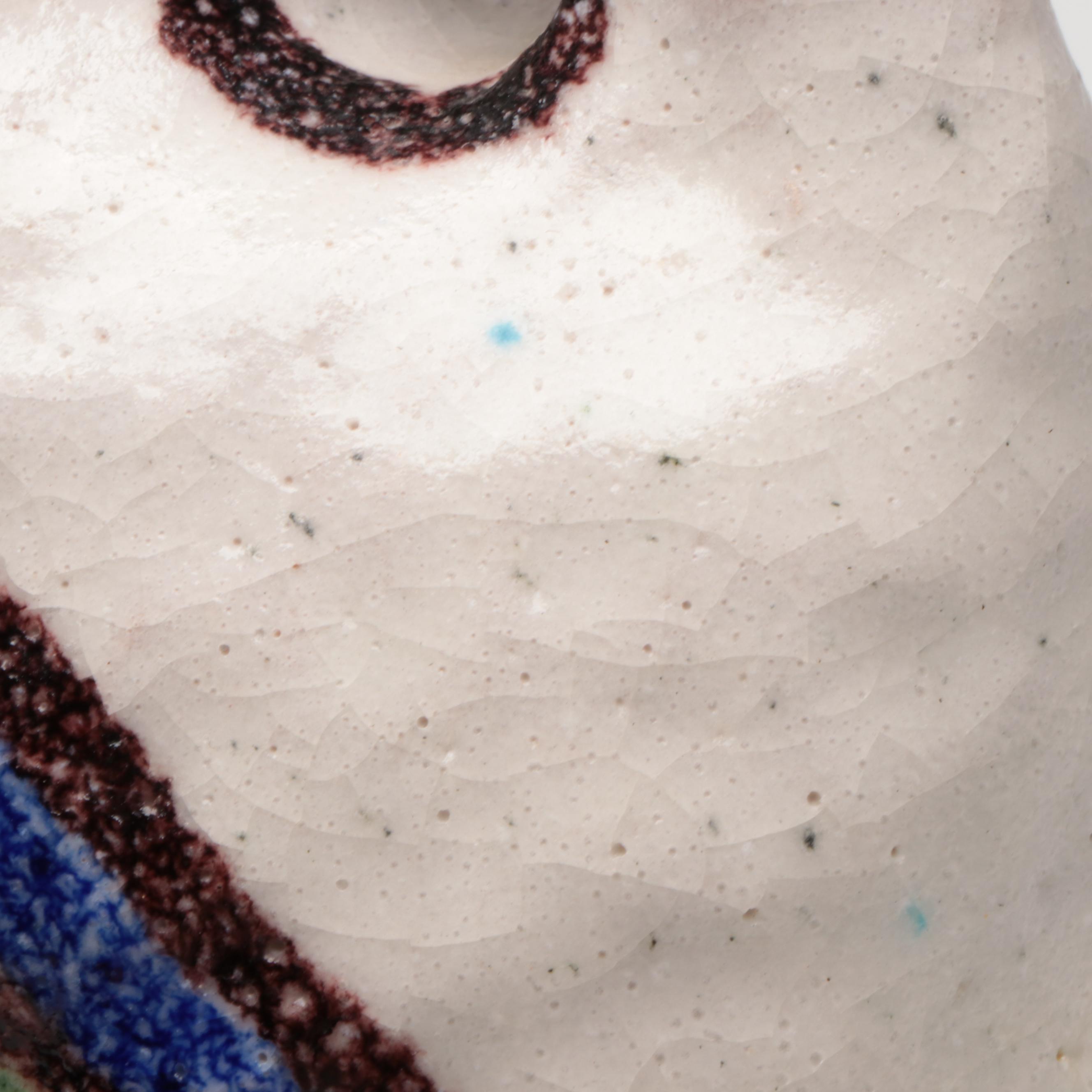 Italian Guido Gambone Art Pottery Ceramic Handled Vase, Mid-20th C.