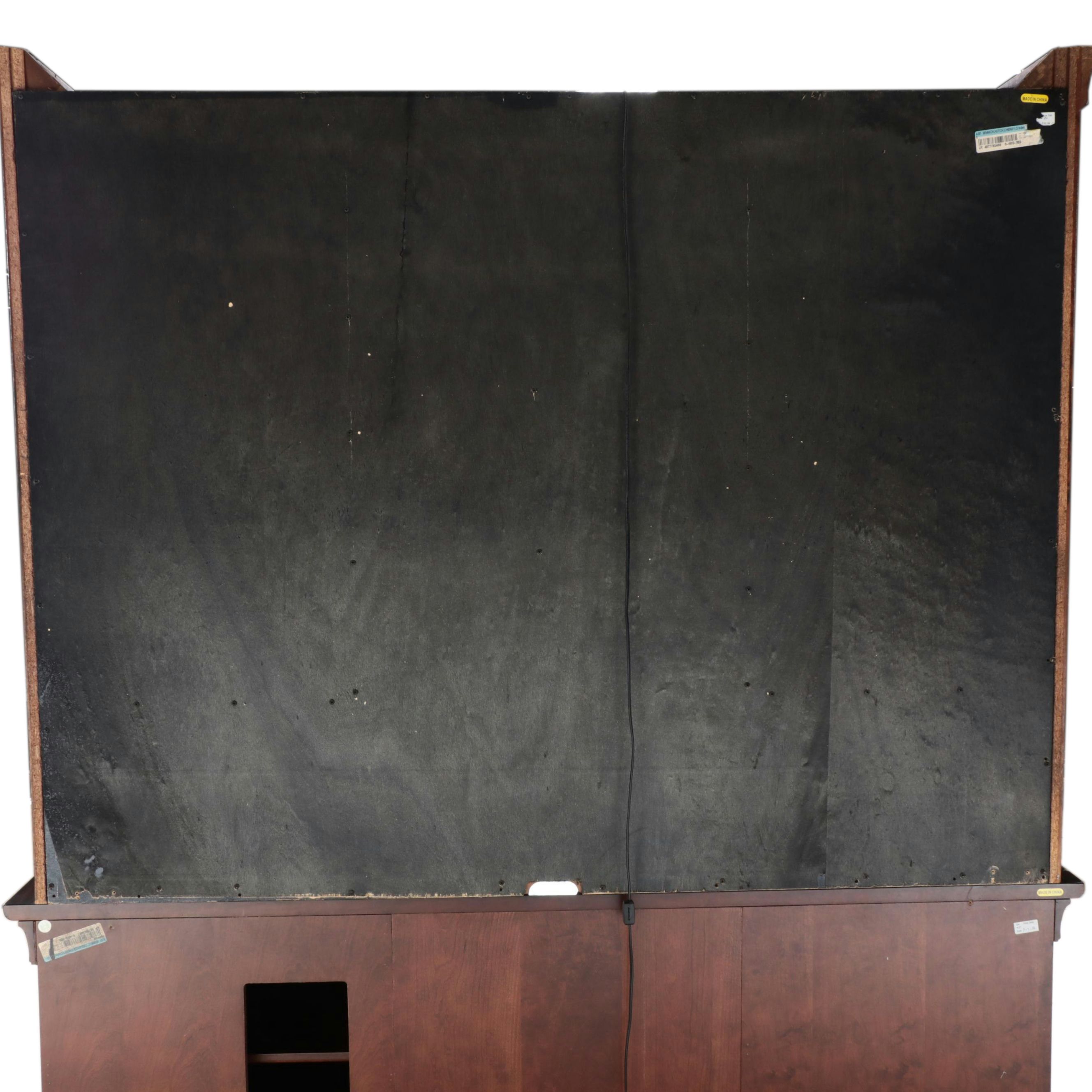 Contemporary Cherry Finish Desk with Hutch, Filing Cabinet, and Side Table