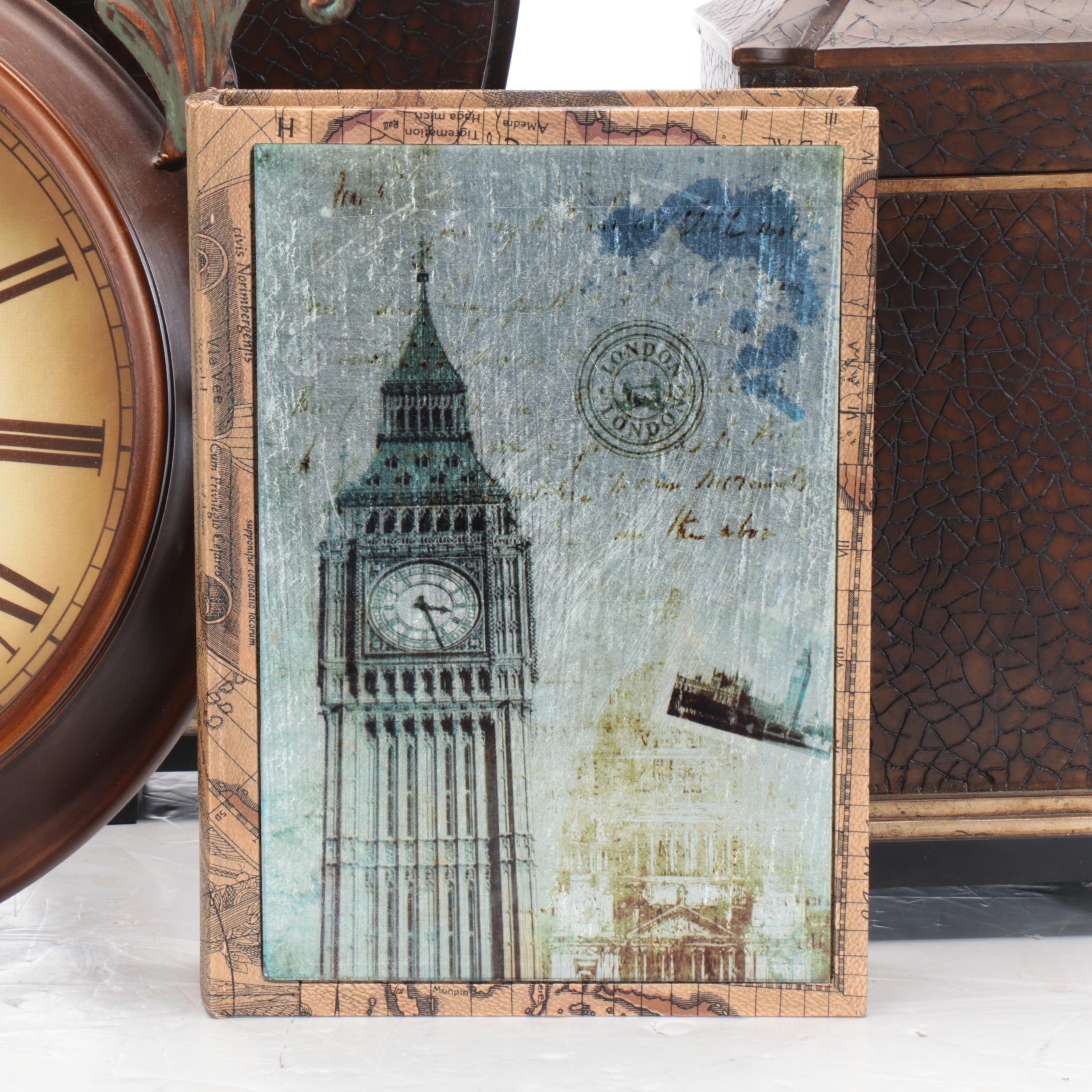 Pier 1 Imports Faux Book Wood Box with Metal Wall Hanging Box and More