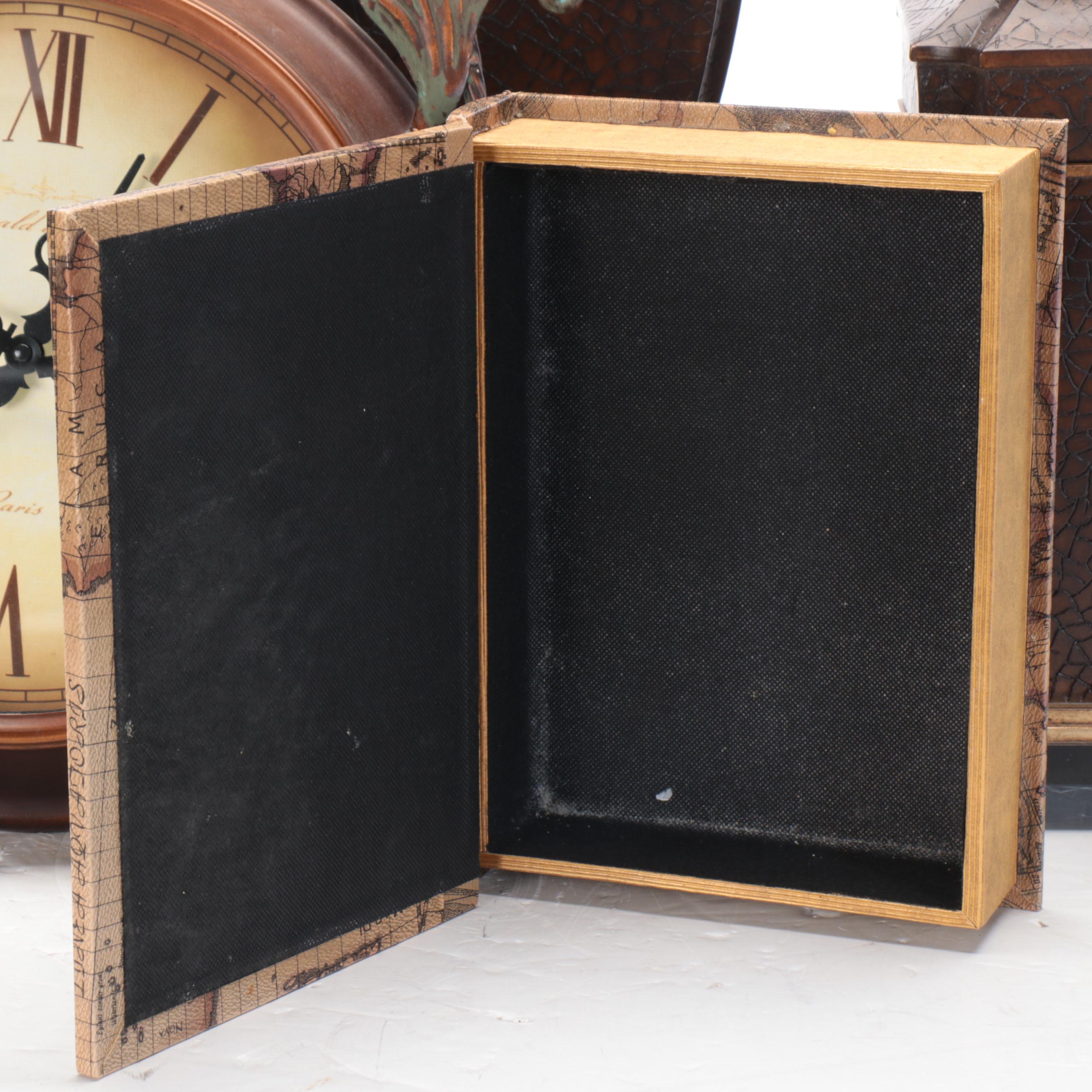 Pier 1 Imports Faux Book Wood Box with Metal Wall Hanging Box and More