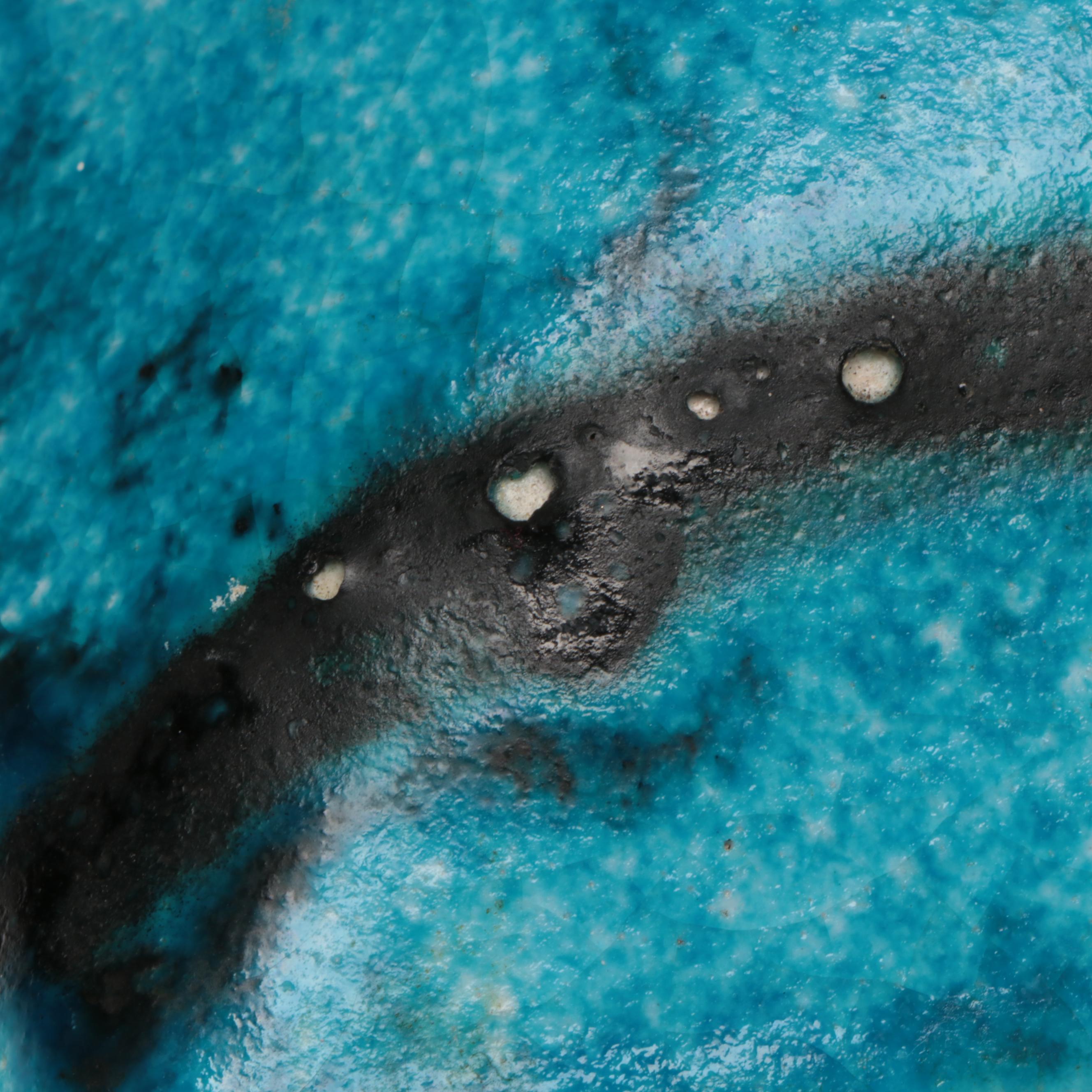 Italian Guido Gambone Art Pottery Ceramic Square Compote, Mid-20th C.