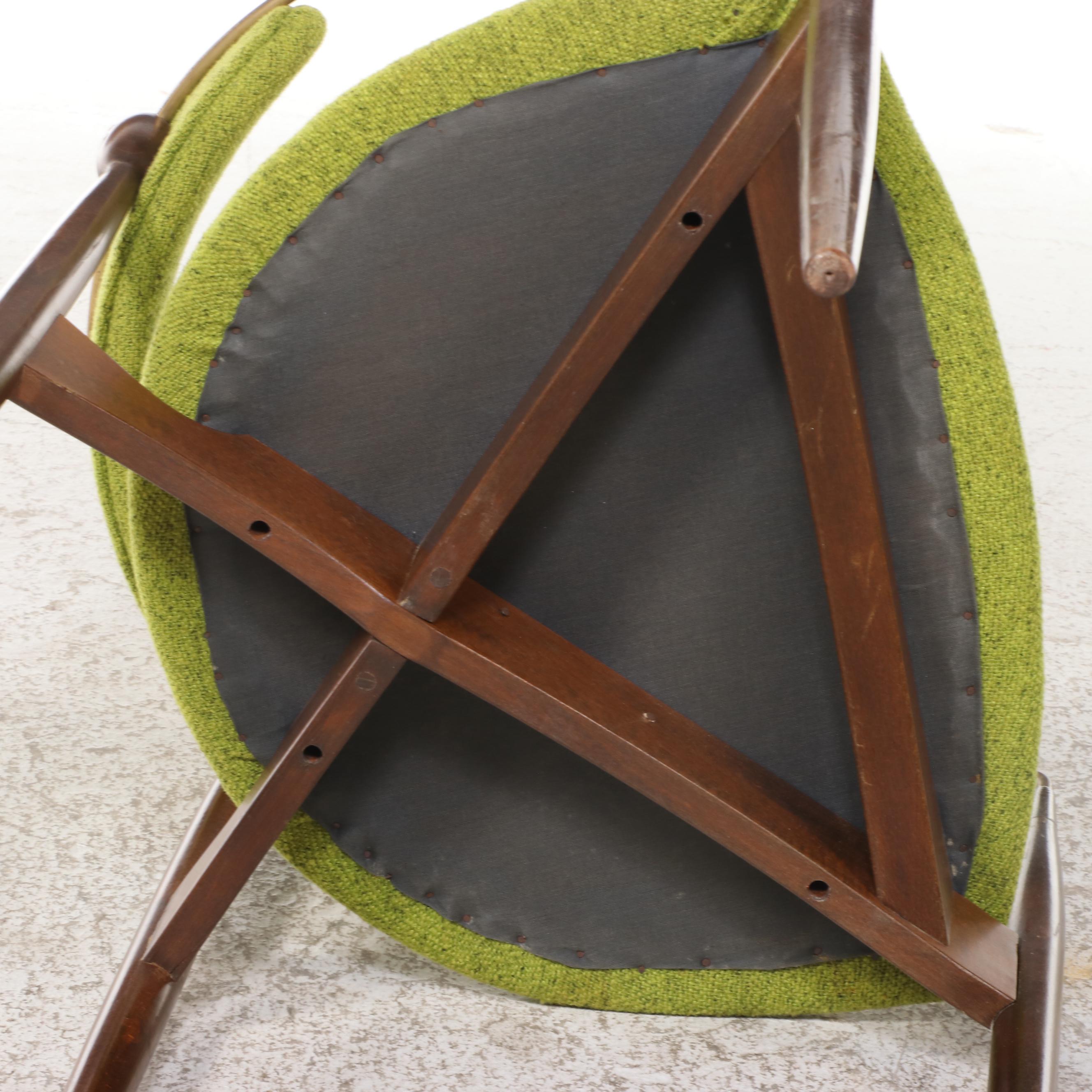 Dan Johnson Danish Modern Walnut and Brass Chairs