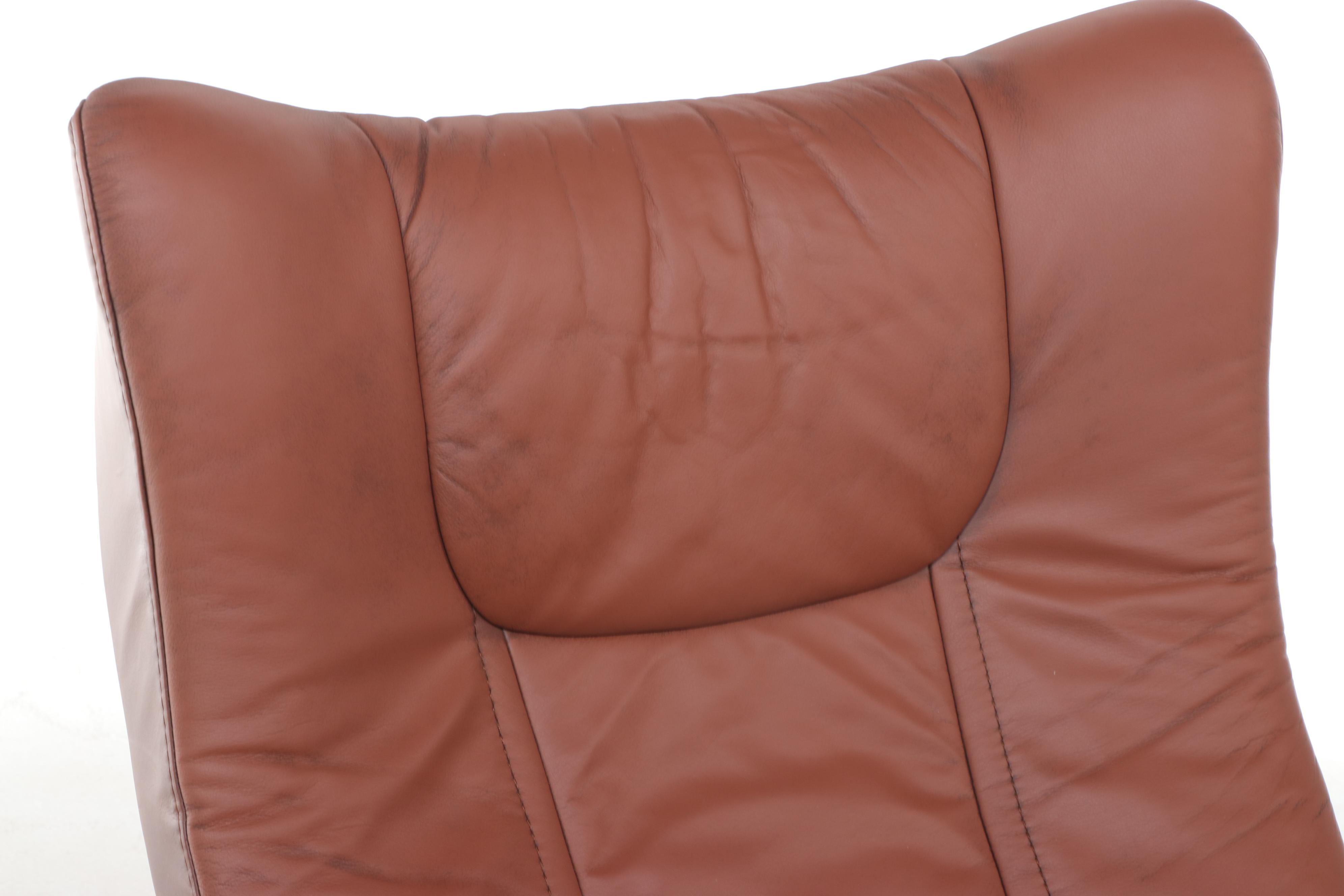 Stressless Leather Wing Recliner with Ottoman