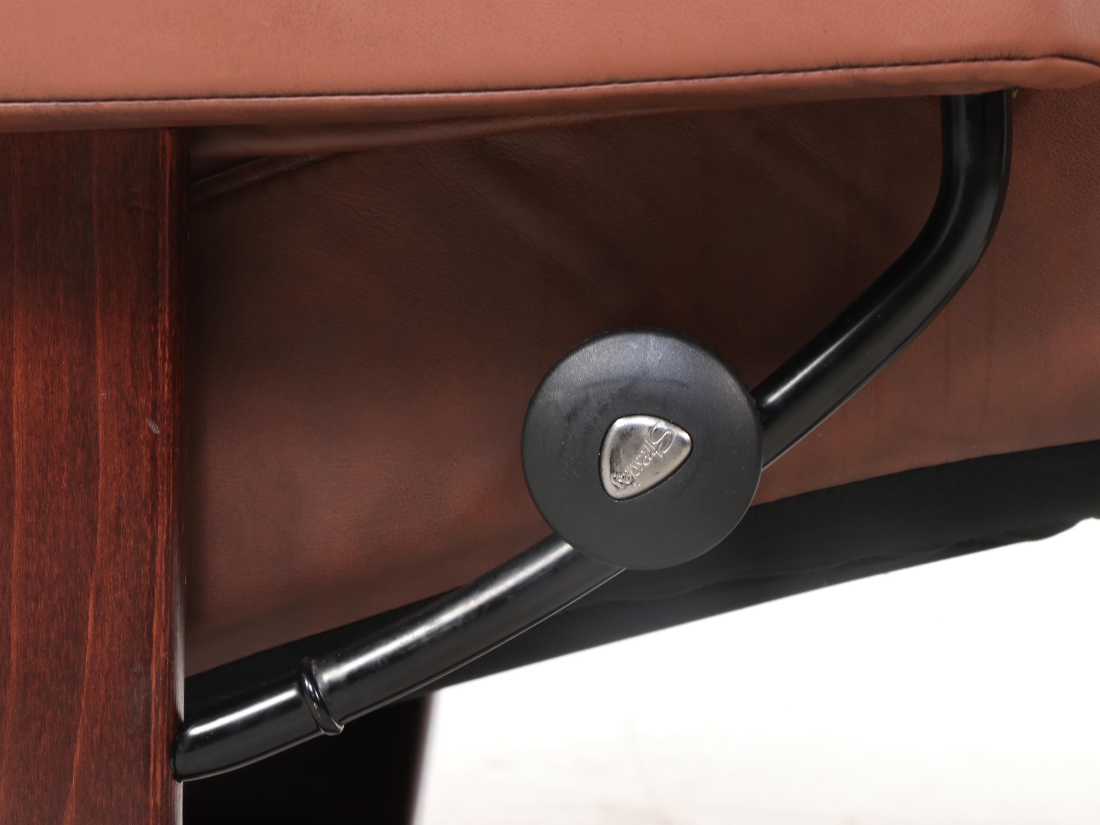 Stressless Leather Wing Recliner with Ottoman