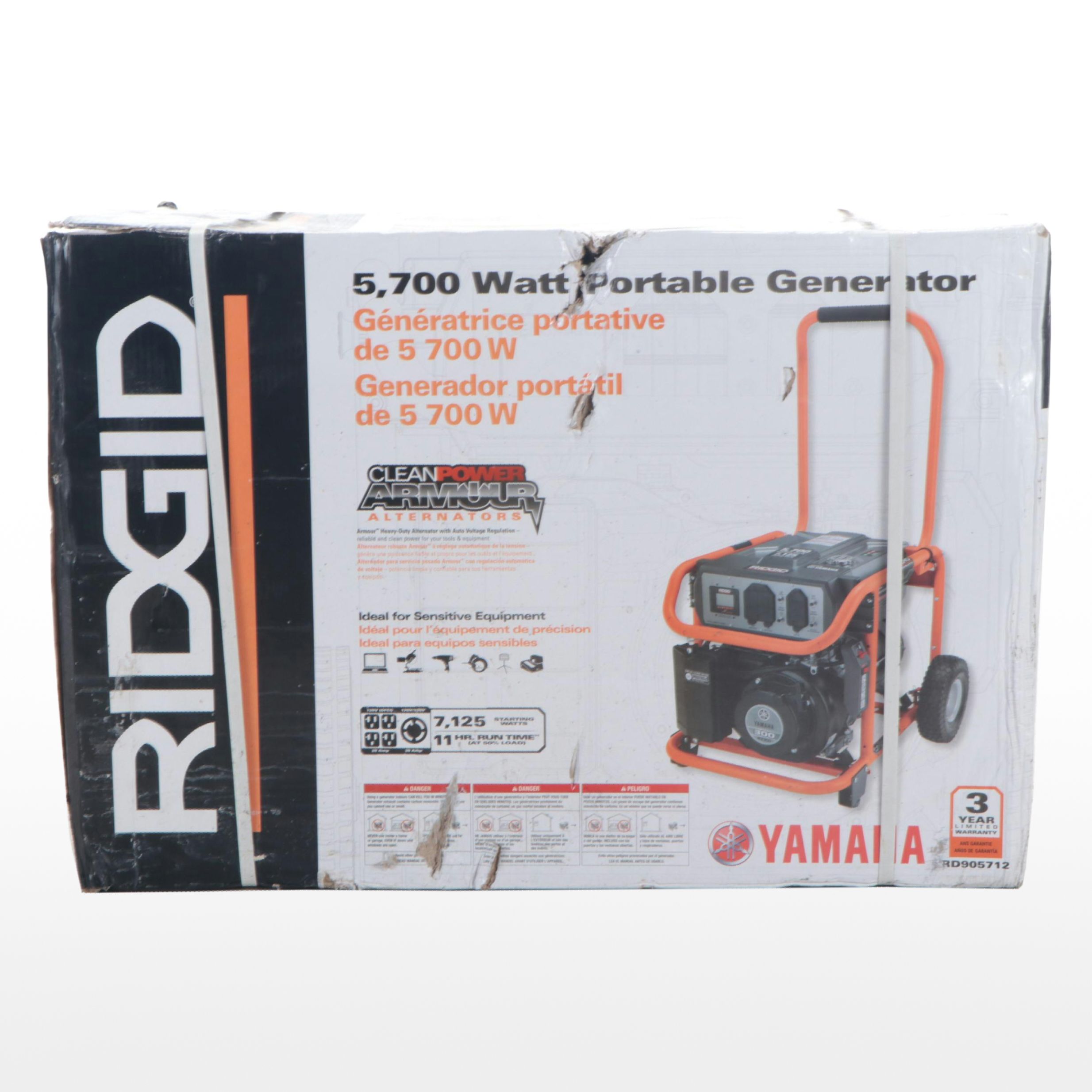 RIDGID 5,700 Watt Yamaha 301 cc Gasoline Powered Portable Generator, 21st C.
