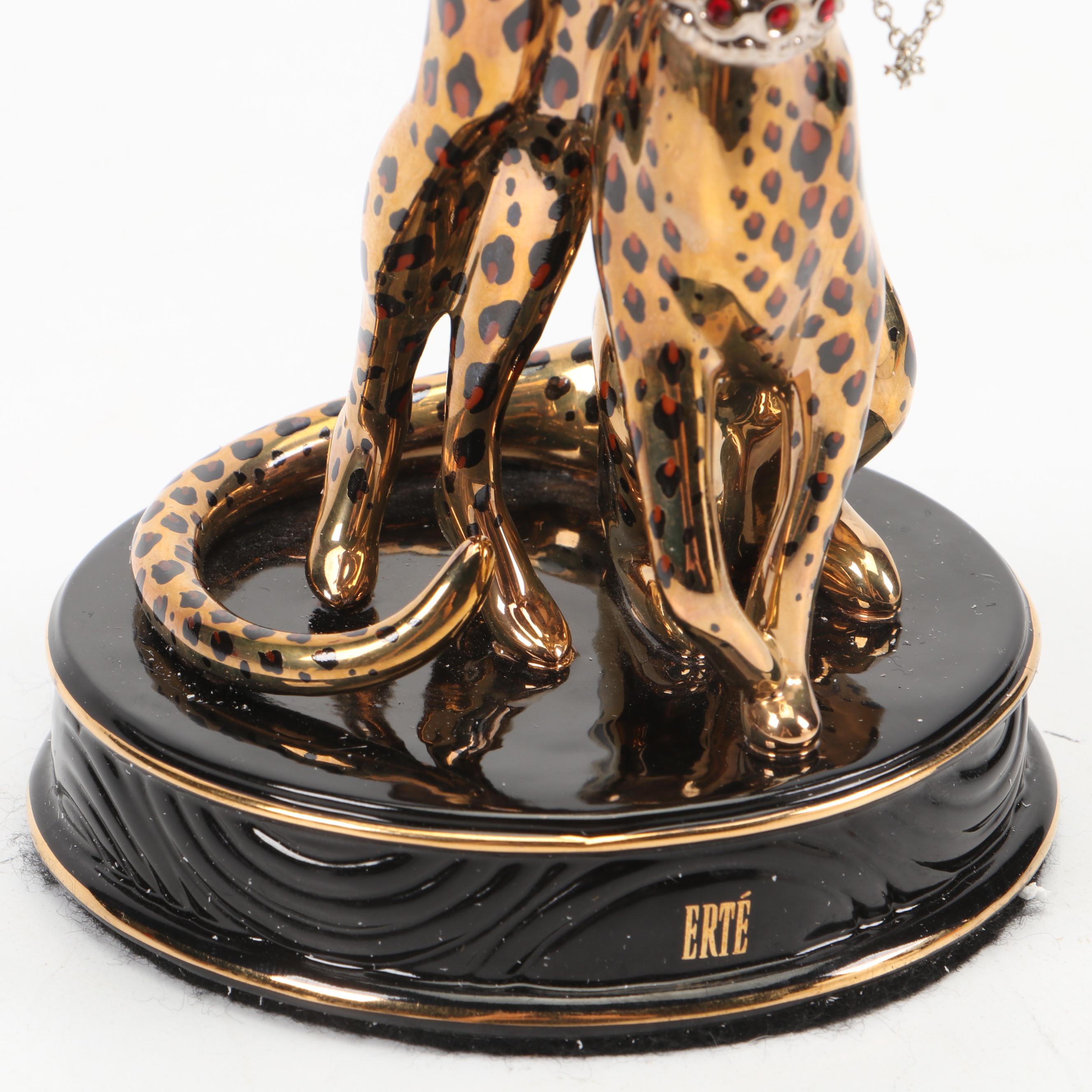 Franklin Mint "Leopard" House of Erté Porcelain Figurine, Late 20th–Early 21st C