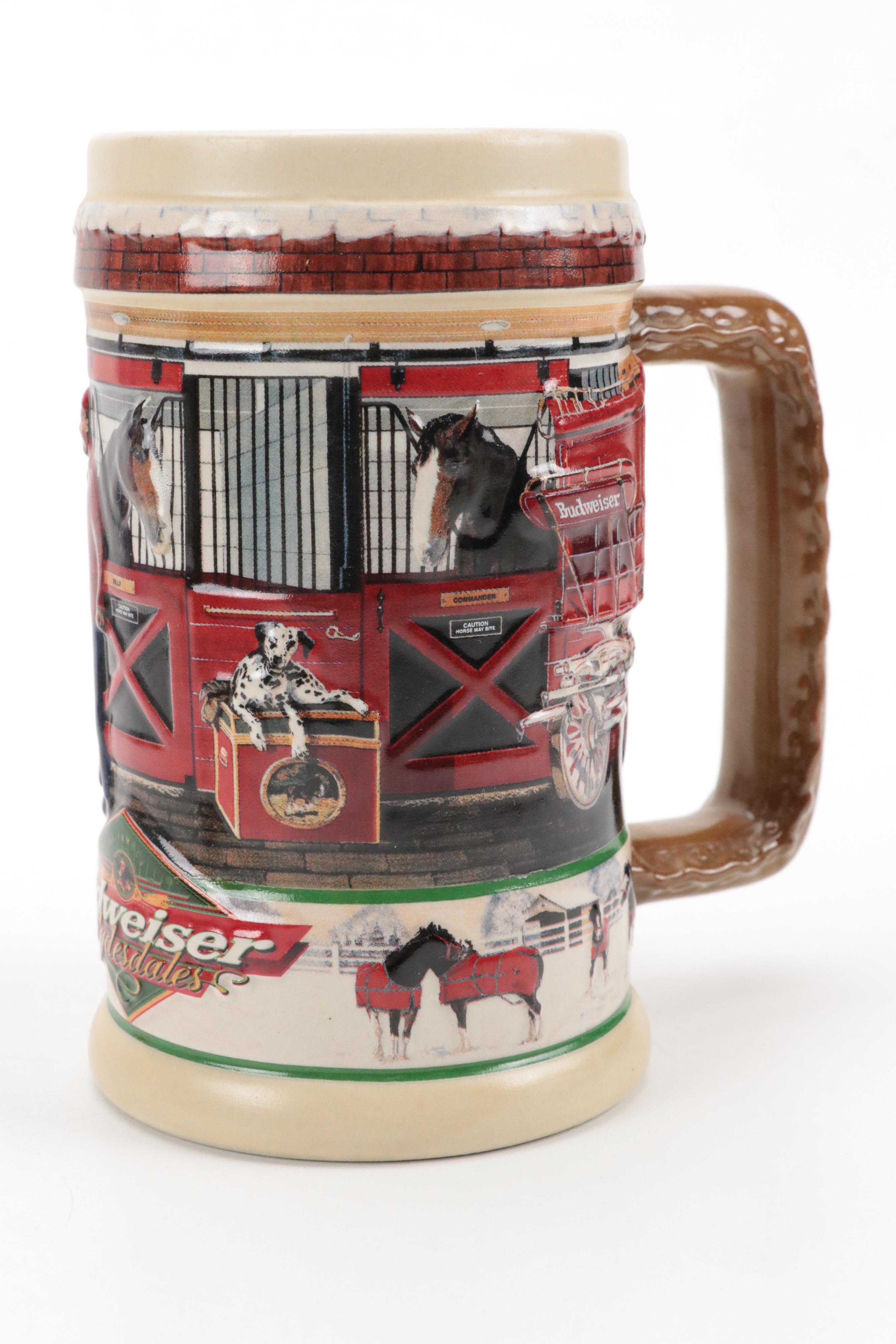 Budweiser Ceramic Beer Steins in Theme of Varied Sports