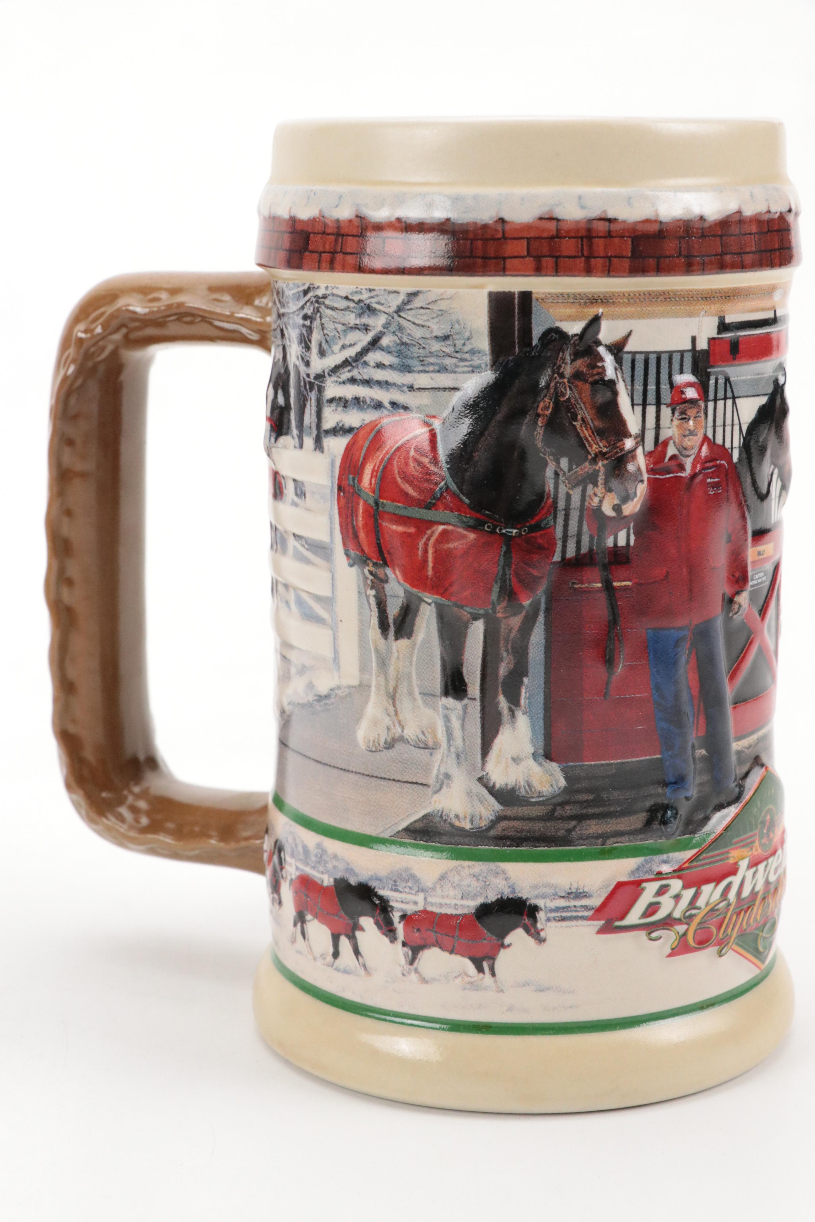 Budweiser Ceramic Beer Steins in Theme of Varied Sports