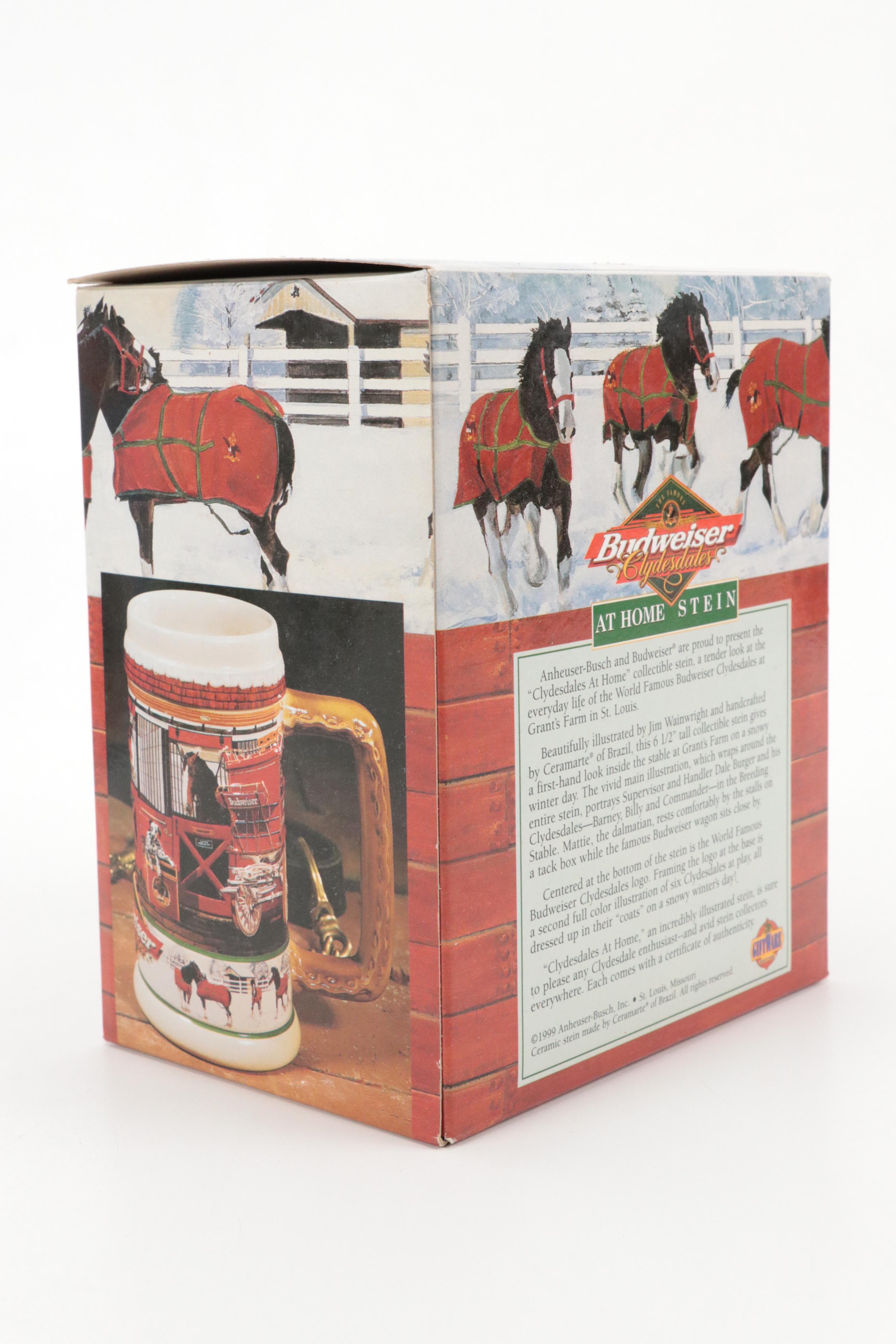 Budweiser Ceramic Beer Steins in Theme of Varied Sports