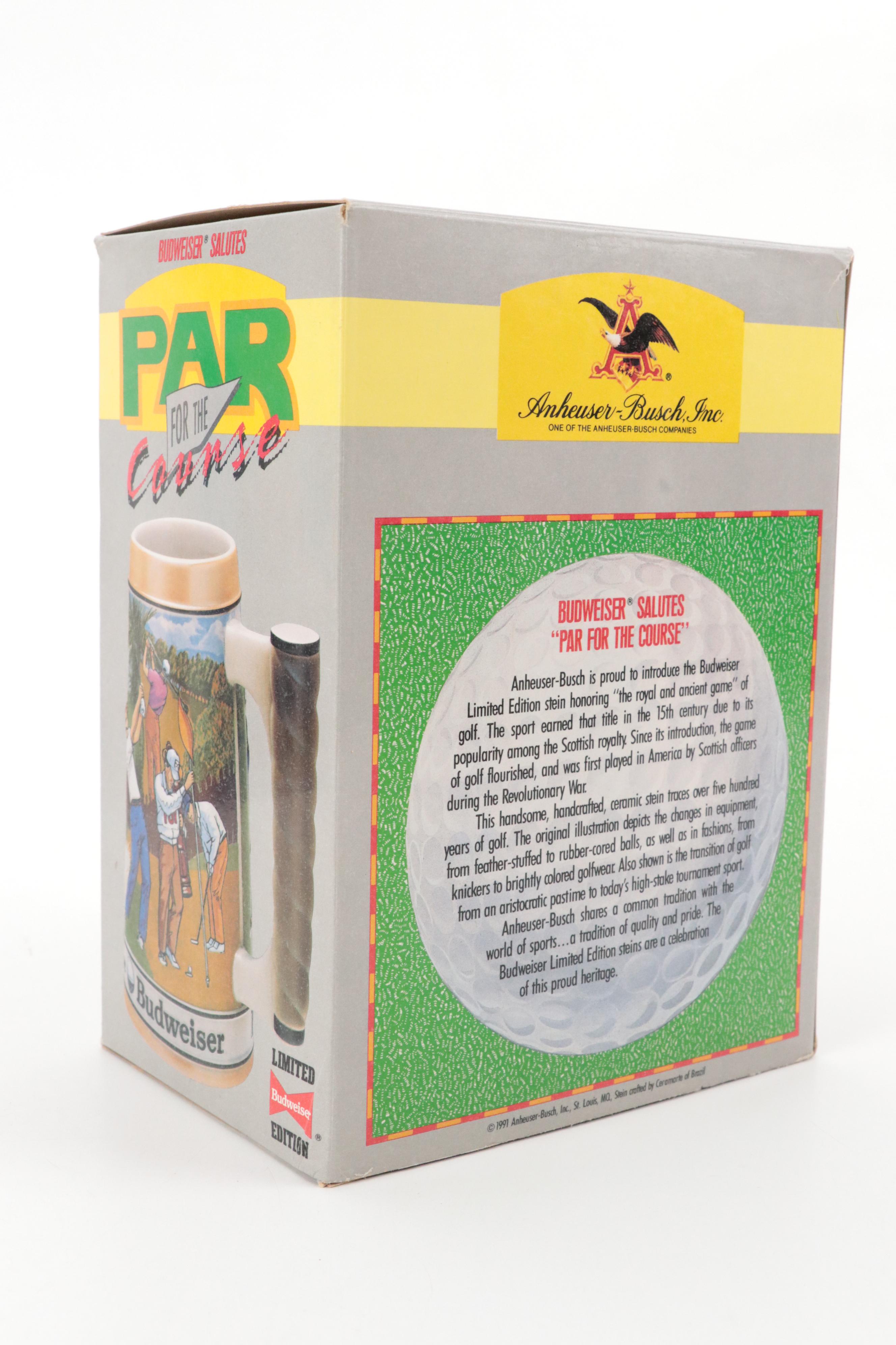 Budweiser Ceramic Beer Steins in Theme of Varied Sports