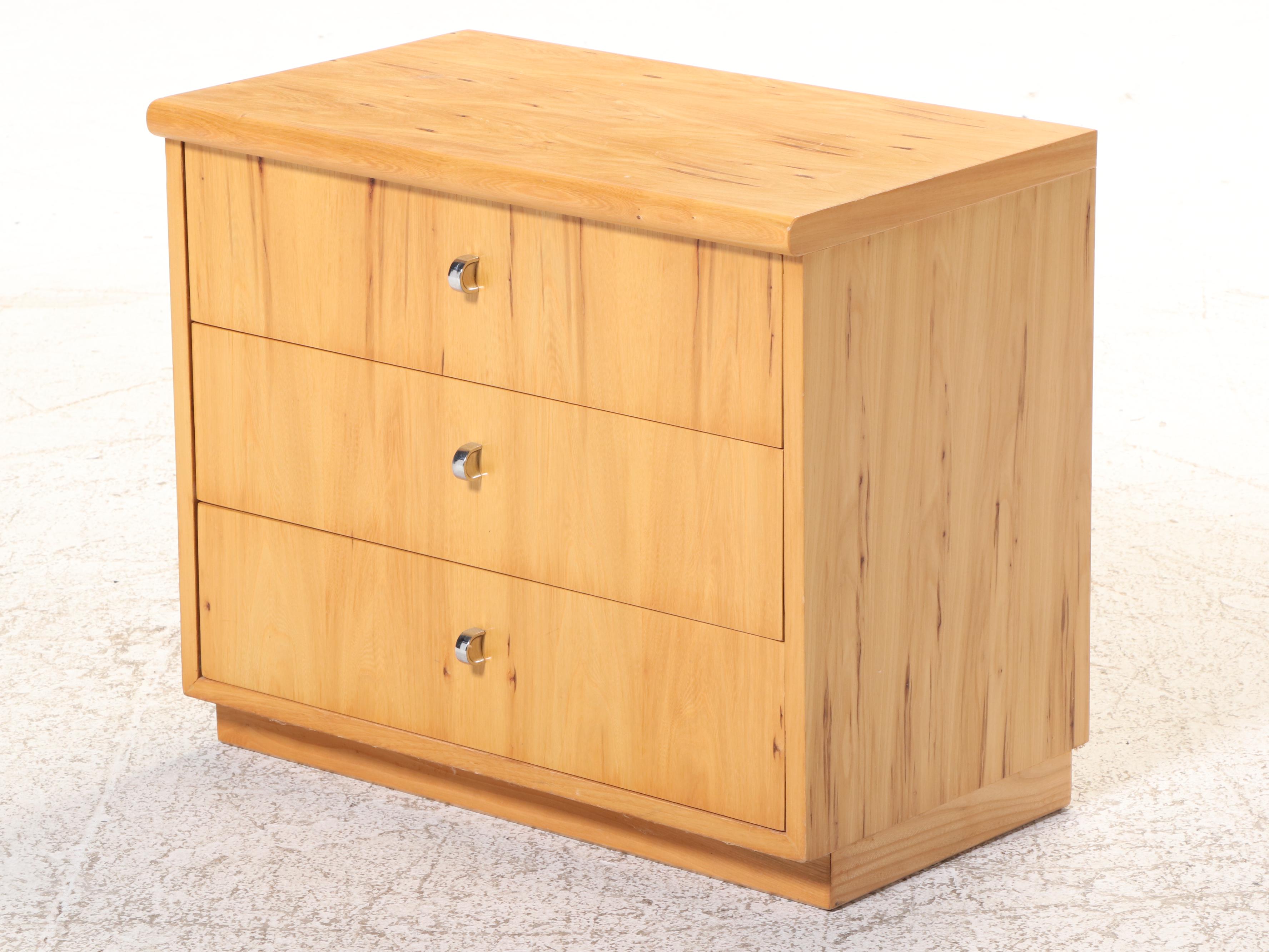 Jack Cartwright for Founders Pecan Three-Drawer Chest and Nightstand