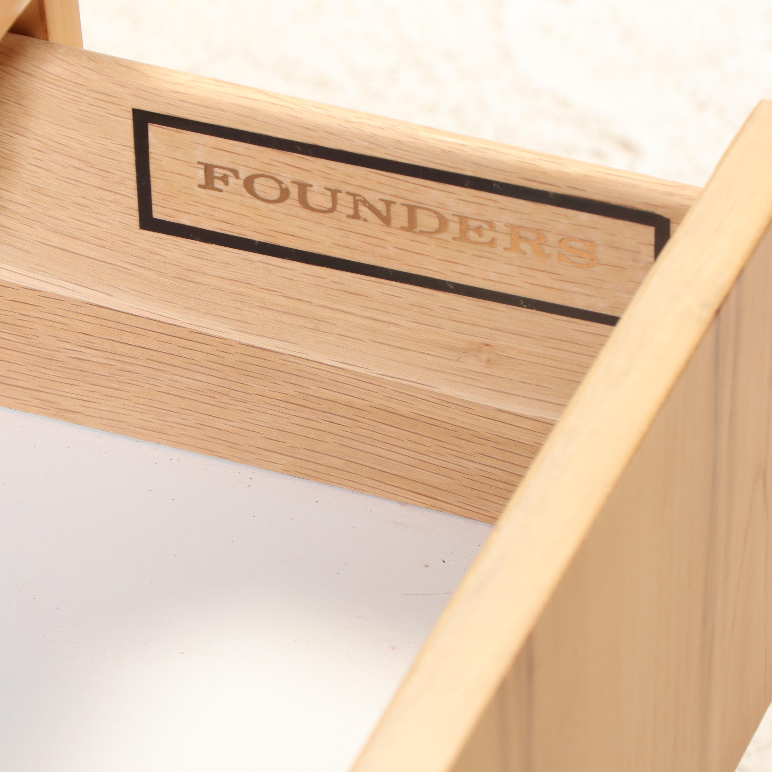 Jack Cartwright for Founders Pecan Three-Drawer Chest and Nightstand