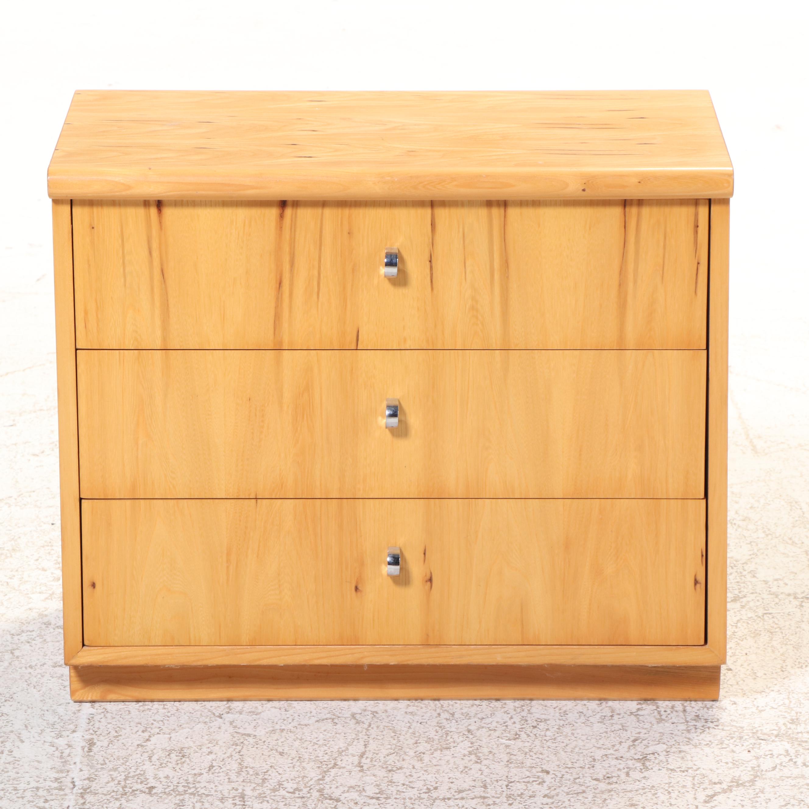Jack Cartwright for Founders Pecan Three-Drawer Chest and Nightstand