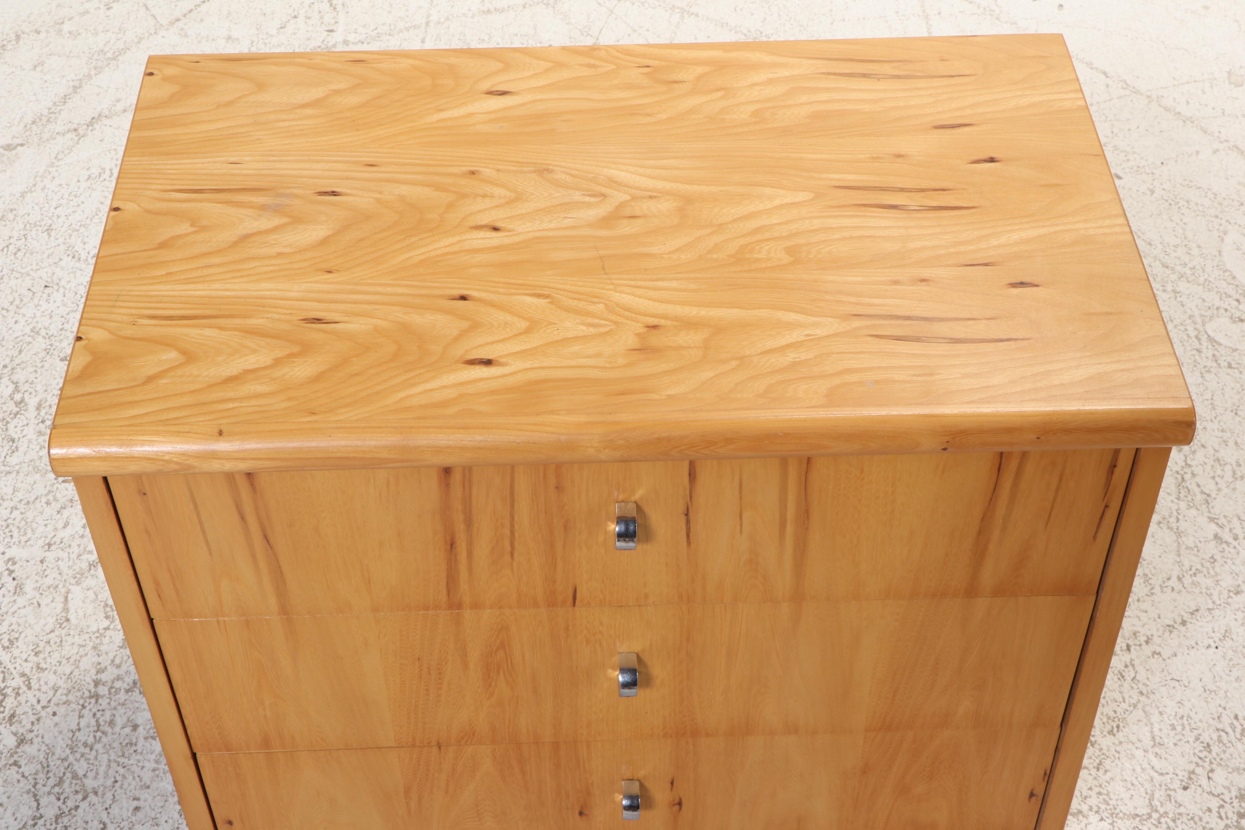 Jack Cartwright for Founders Pecan Three-Drawer Chest and Nightstand