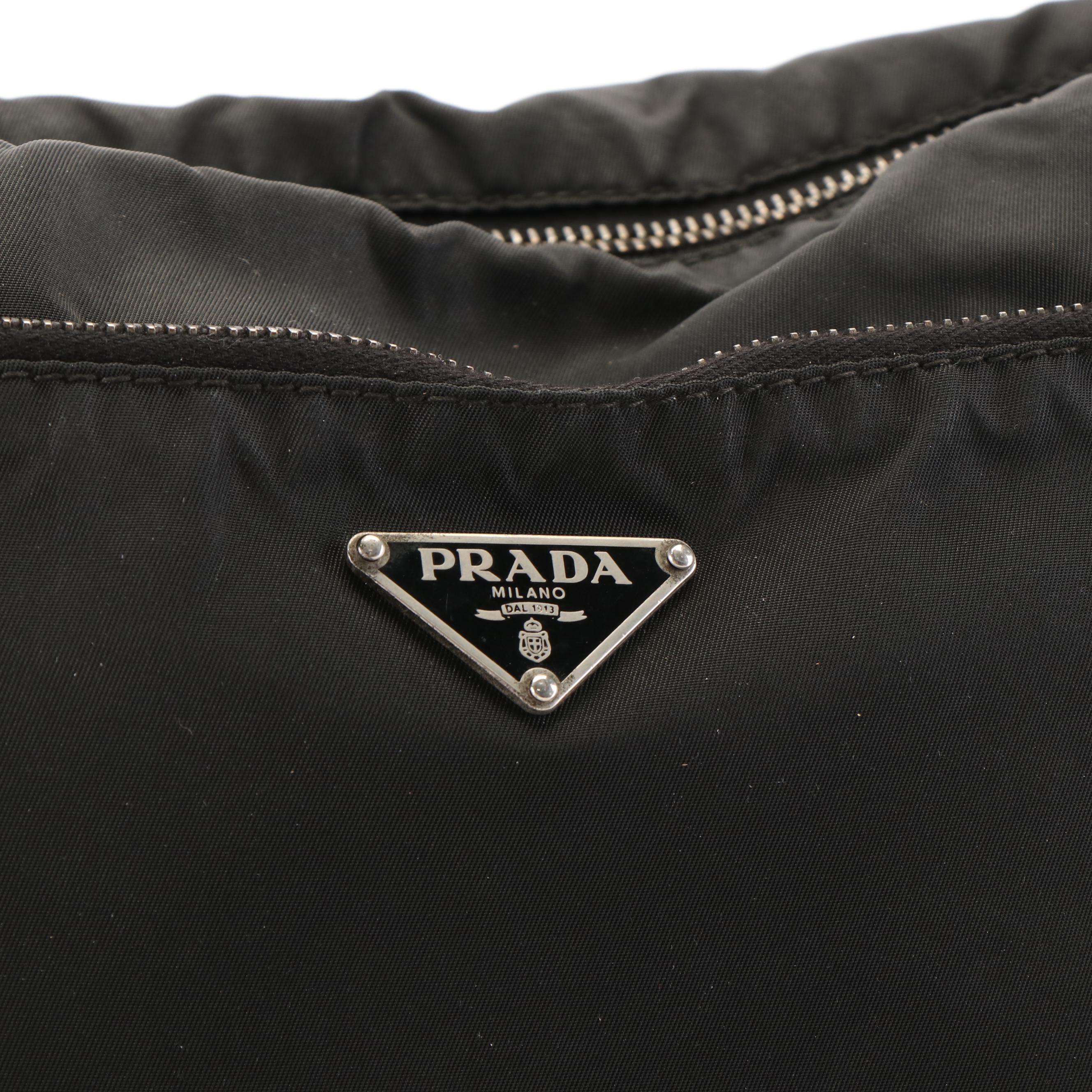Prada Shoulder Bag in Nylon with Leather Trim