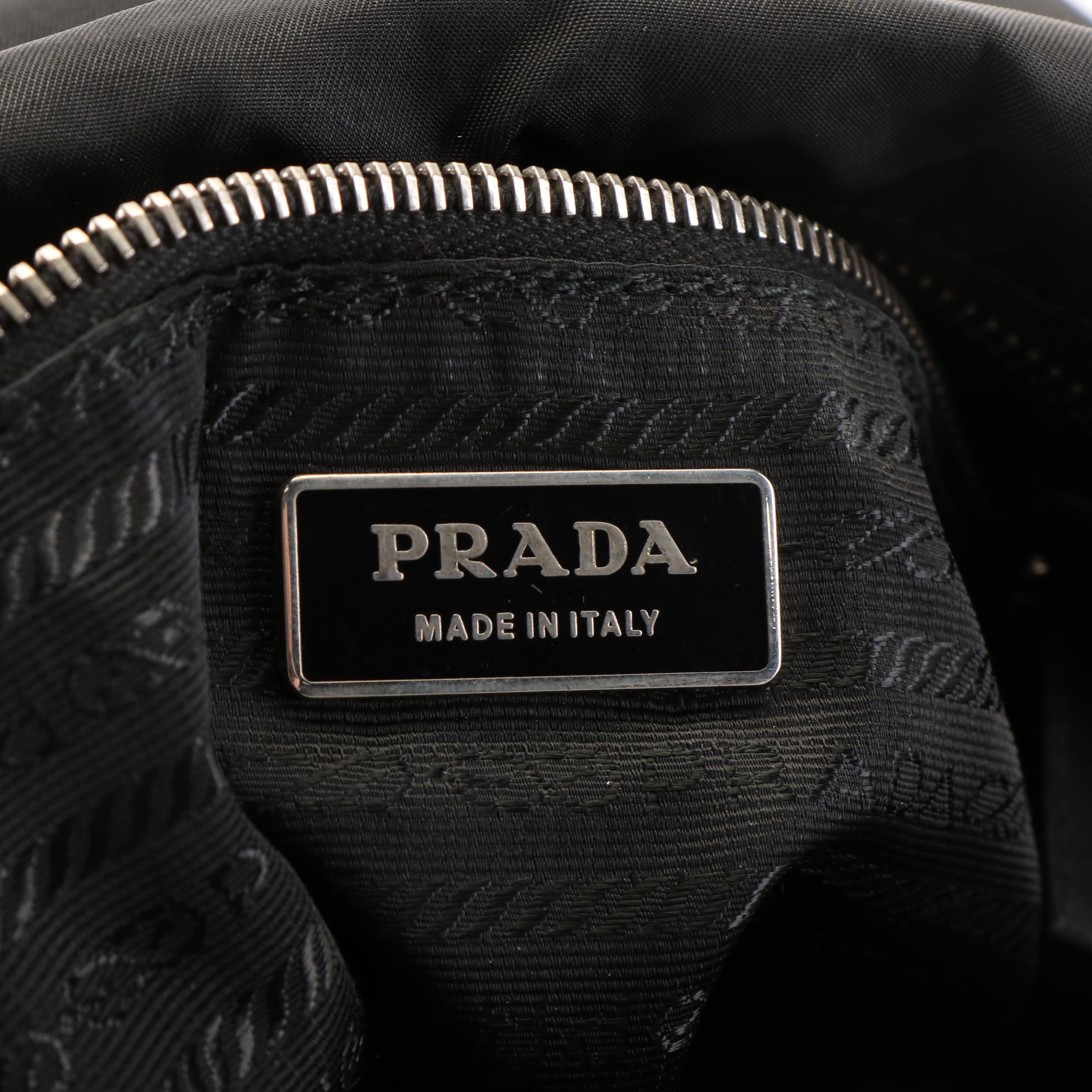 Prada Shoulder Bag in Nylon with Leather Trim