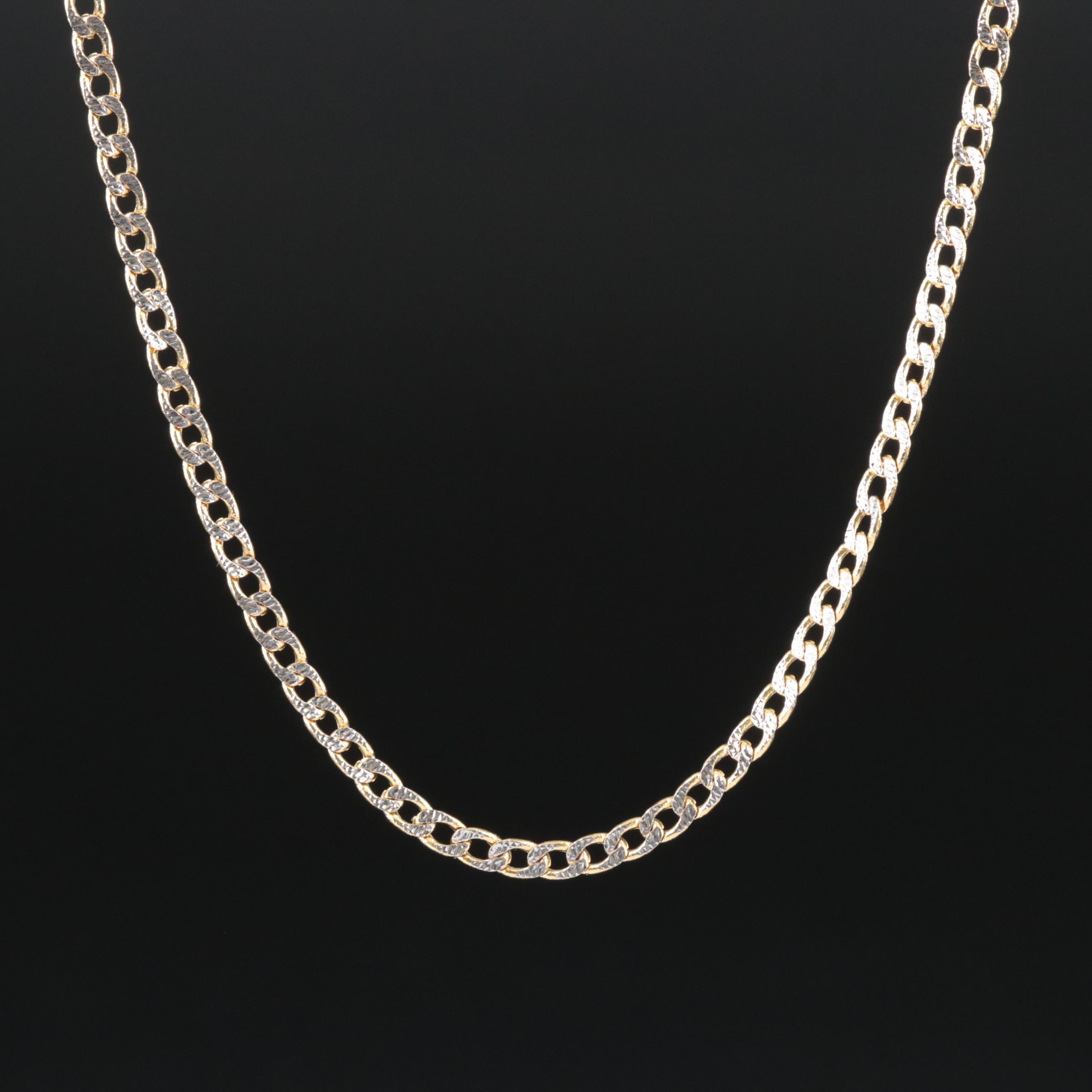 14K Two-Tone Curb Chain Necklace
