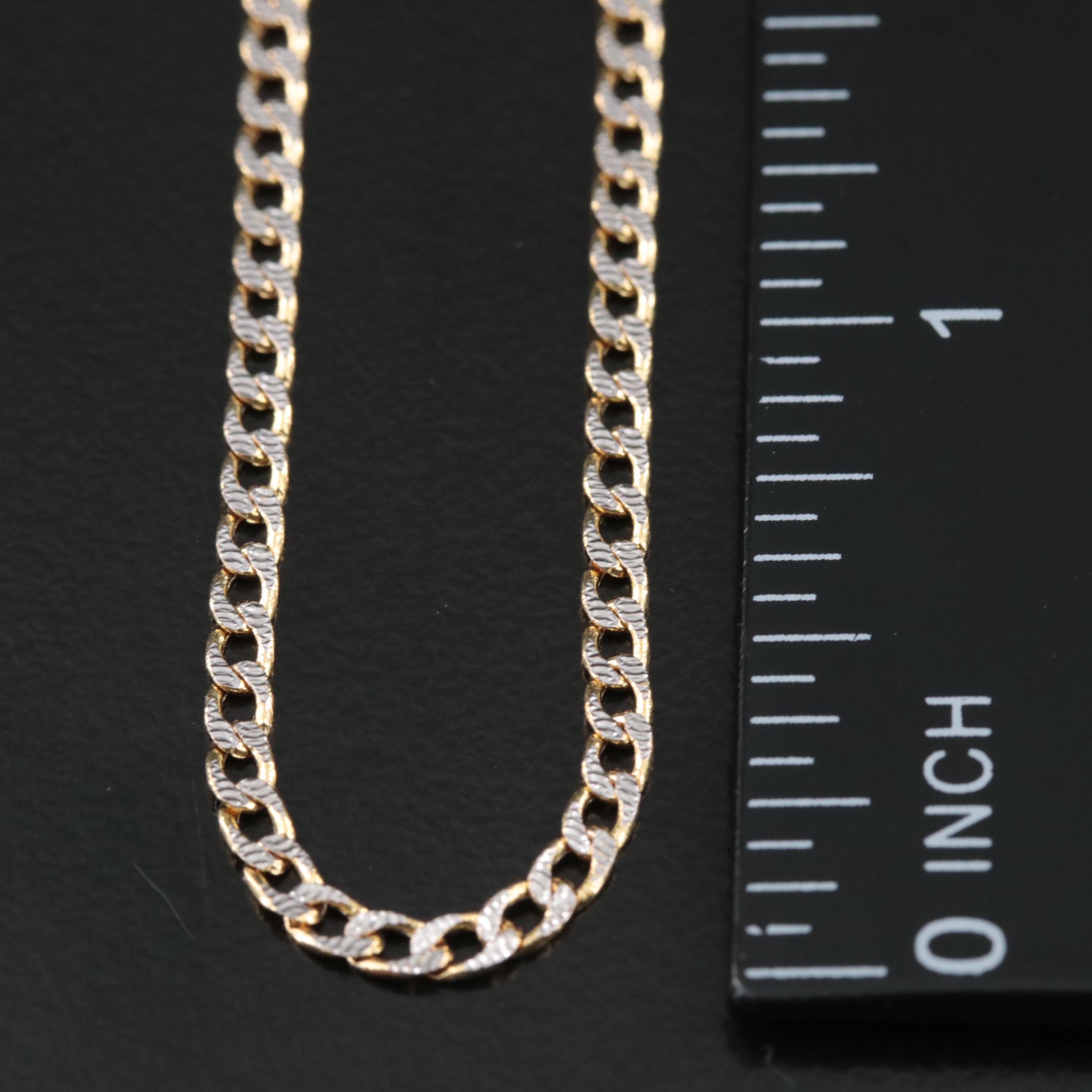 14K Two-Tone Curb Chain Necklace