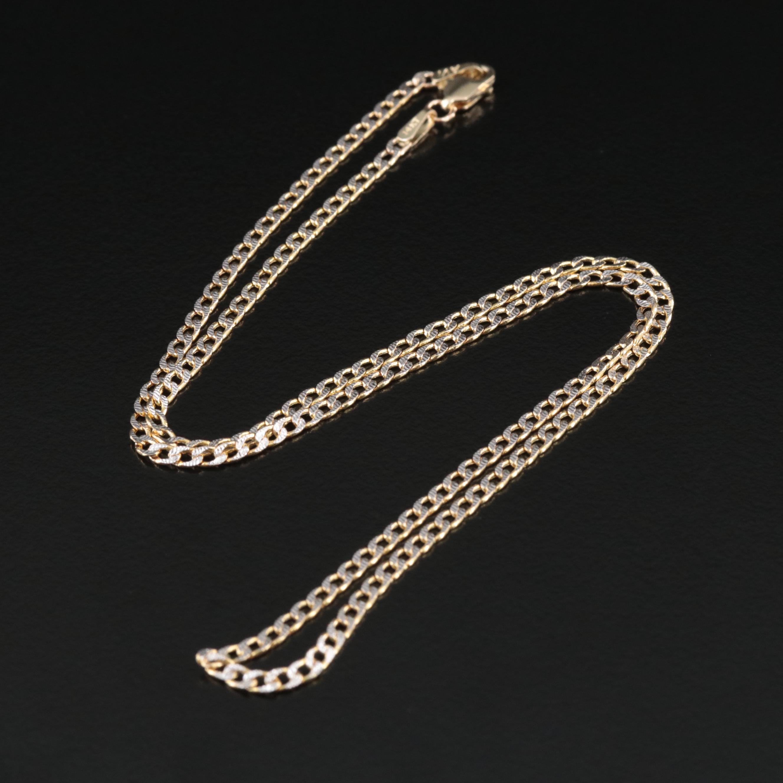 14K Two-Tone Curb Chain Necklace