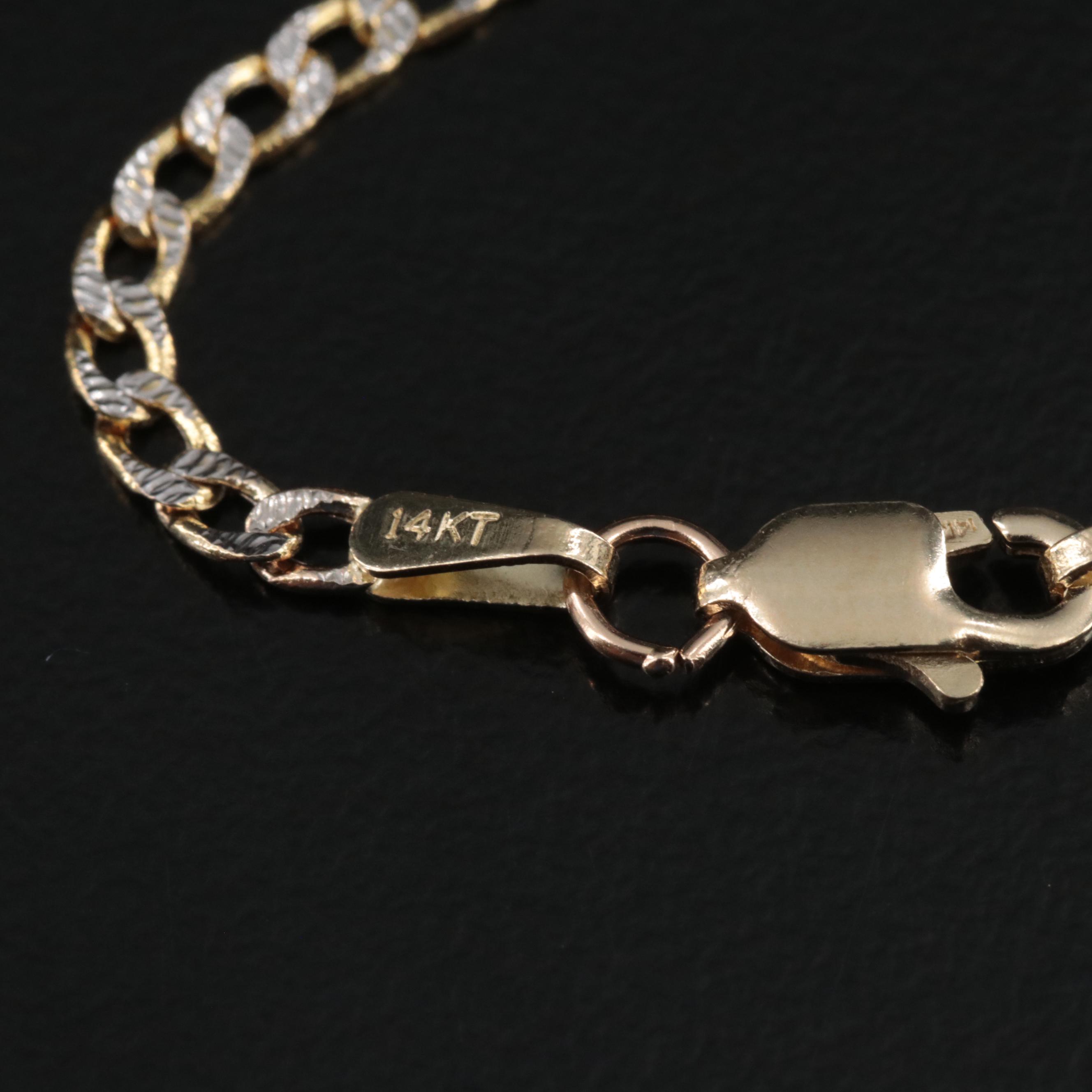 14K Two-Tone Curb Chain Necklace