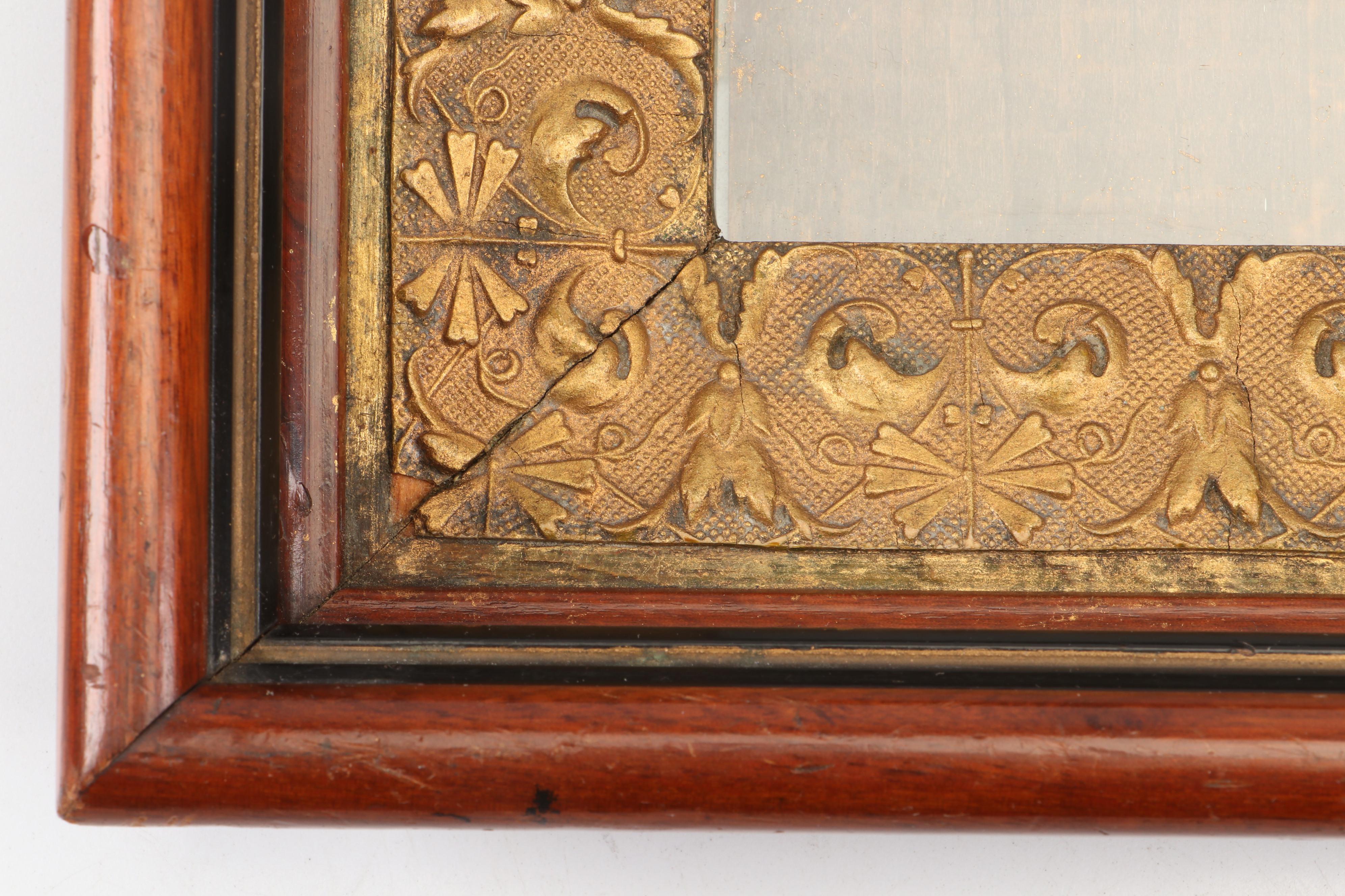 Louis XVI Style Mirrored Shelf with Victorian Parcel Gilt and Wood Frame