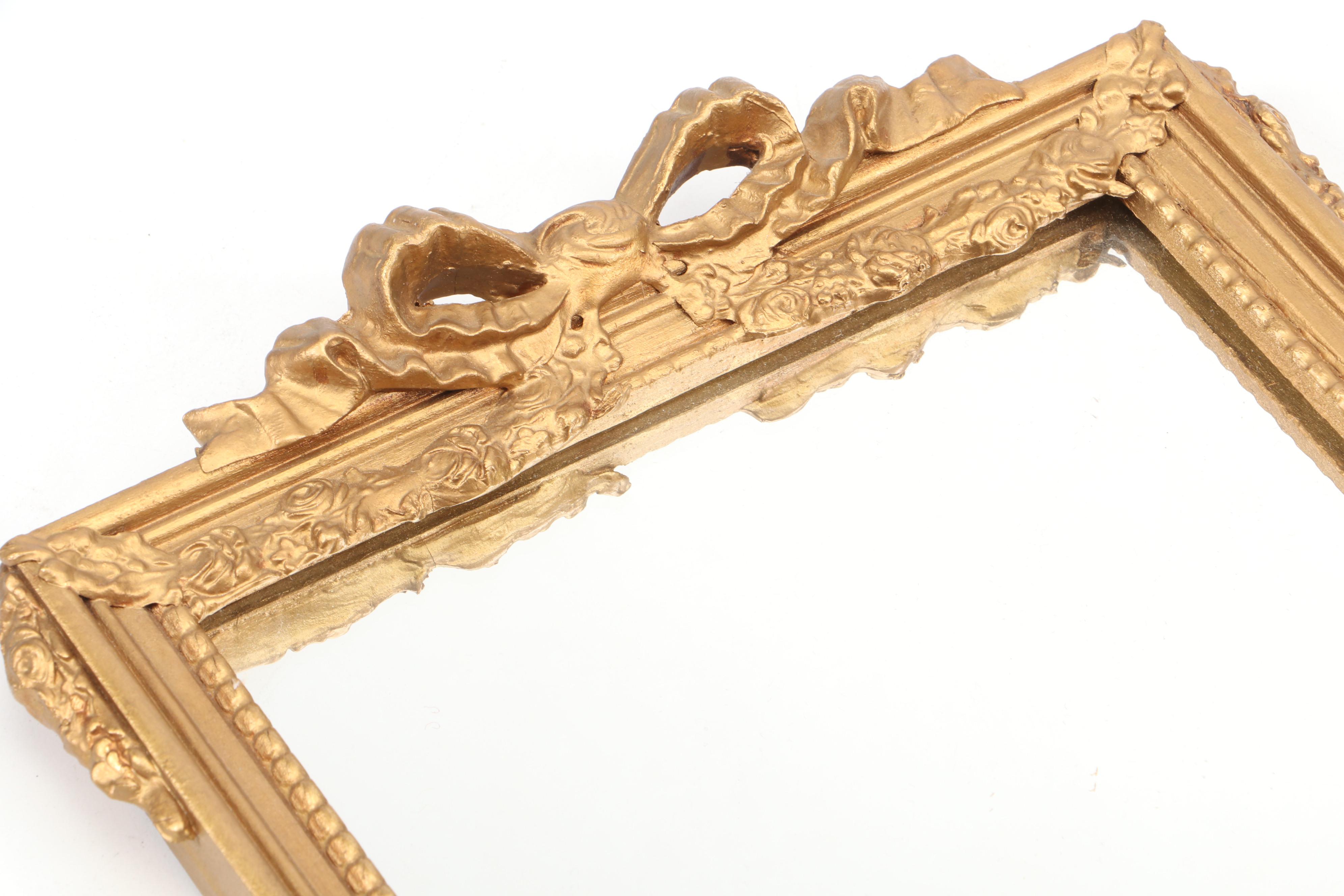 Louis XVI Style Mirrored Shelf with Victorian Parcel Gilt and Wood Frame