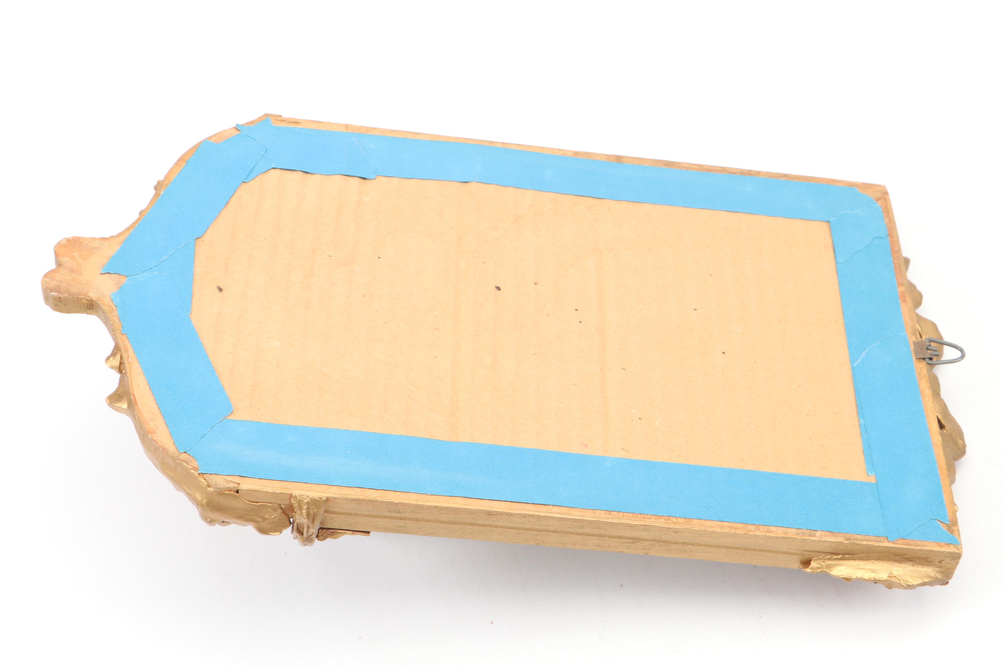 Louis XVI Style Mirrored Shelf with Victorian Parcel Gilt and Wood Frame