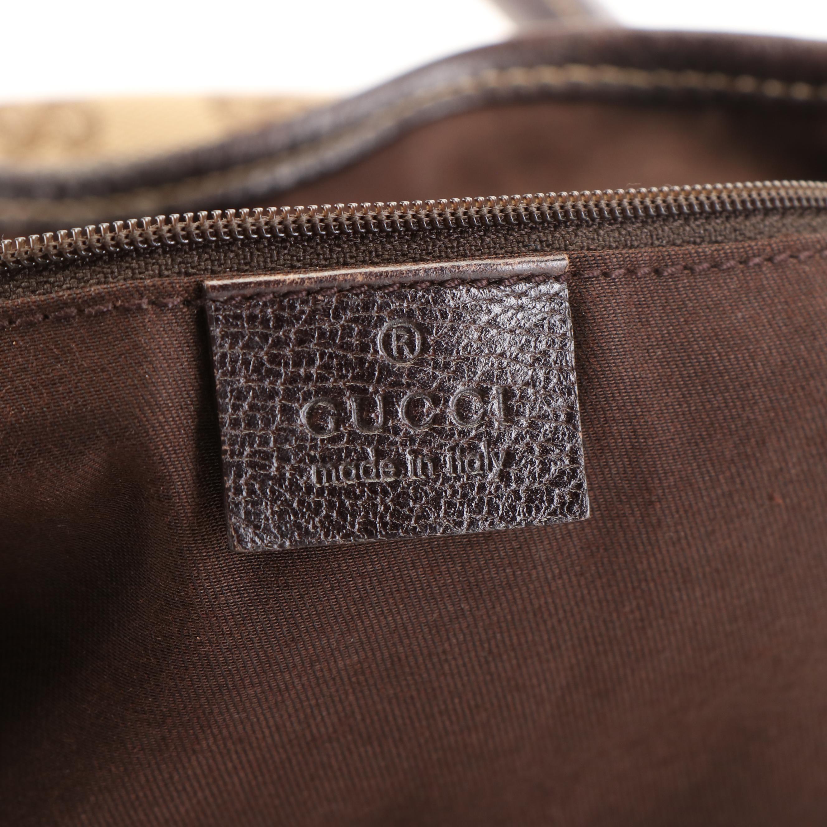 Gucci Princy Shoulder Tote in GG Canvas and Cinghiale Leather