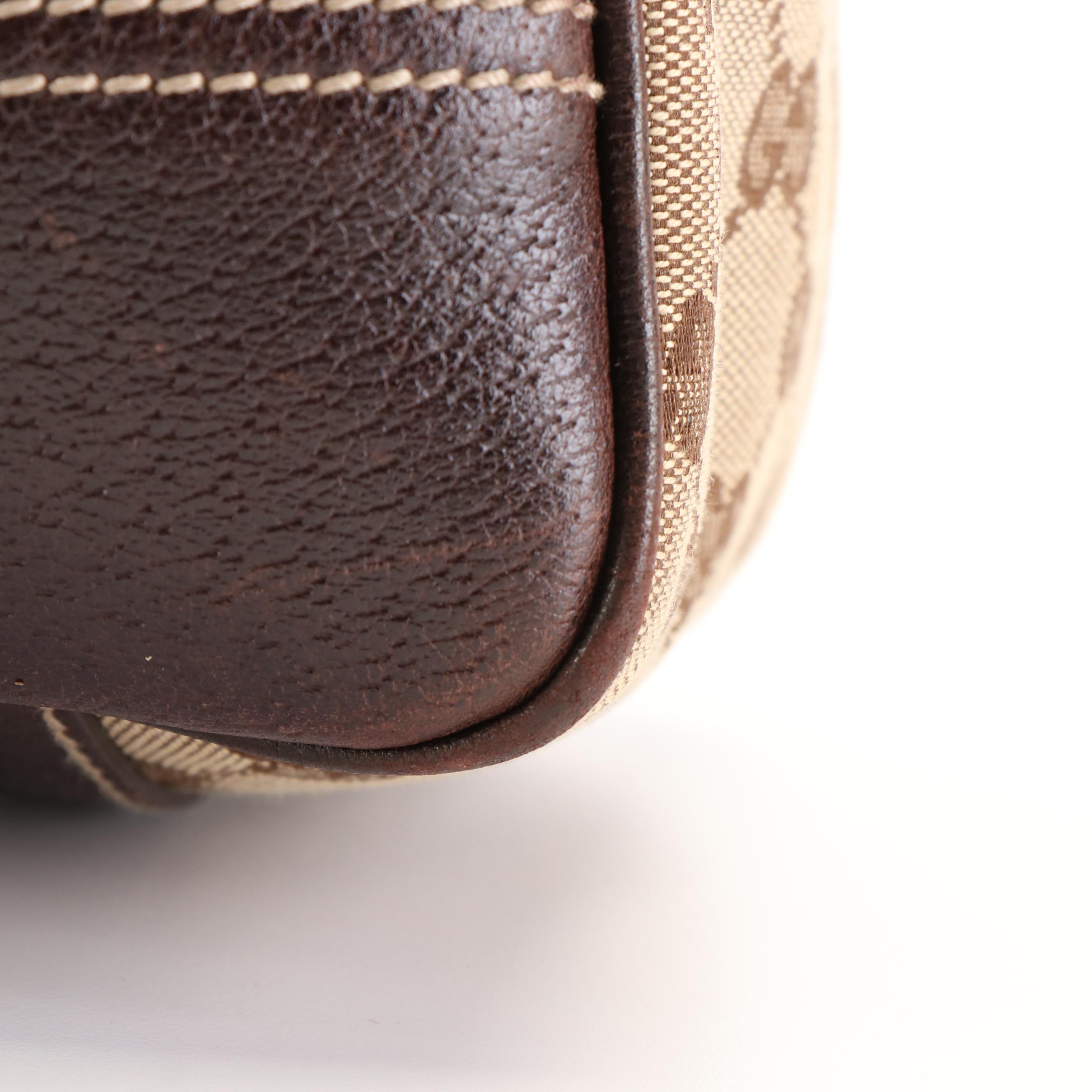 Gucci Princy Shoulder Tote in GG Canvas and Cinghiale Leather