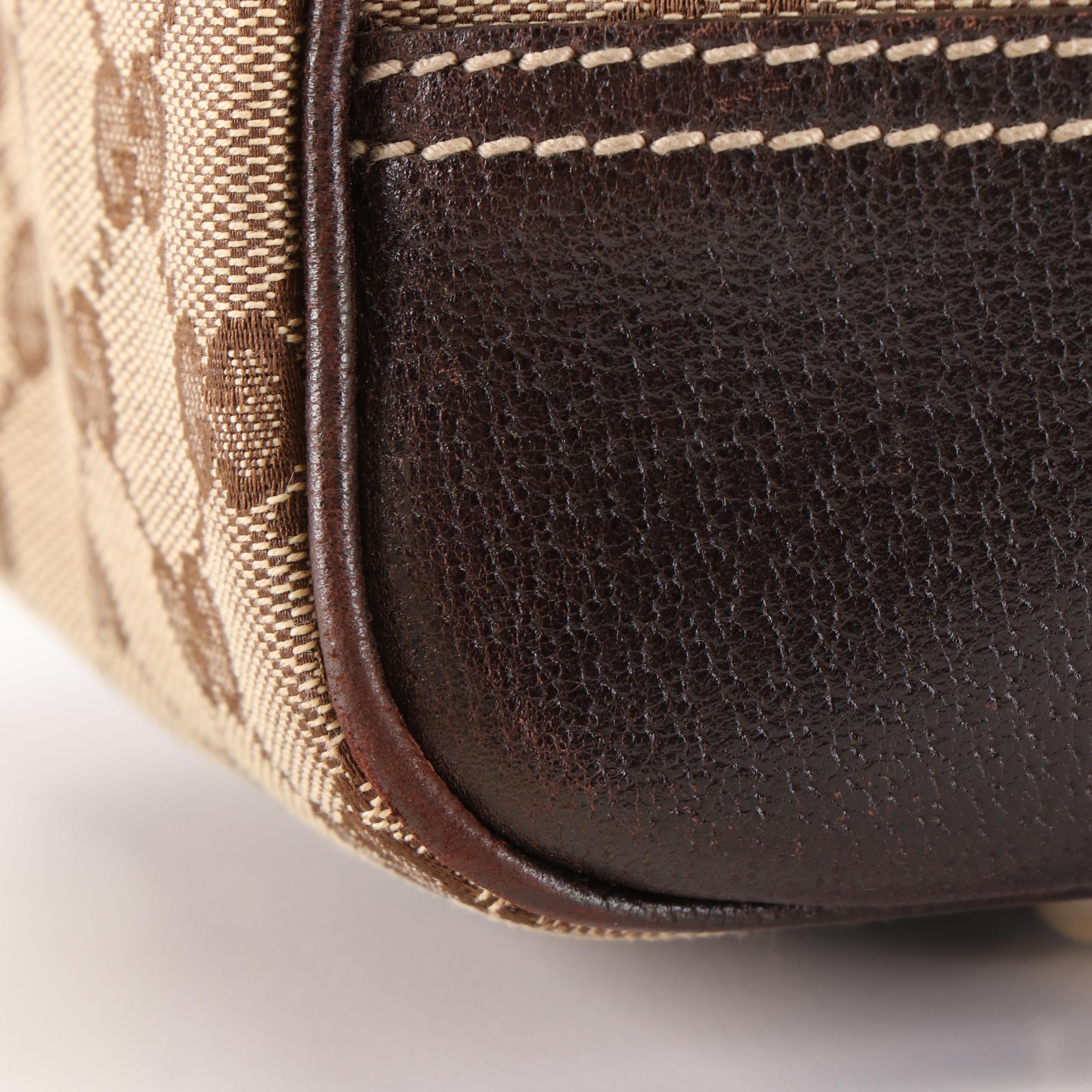 Gucci Princy Shoulder Tote in GG Canvas and Cinghiale Leather