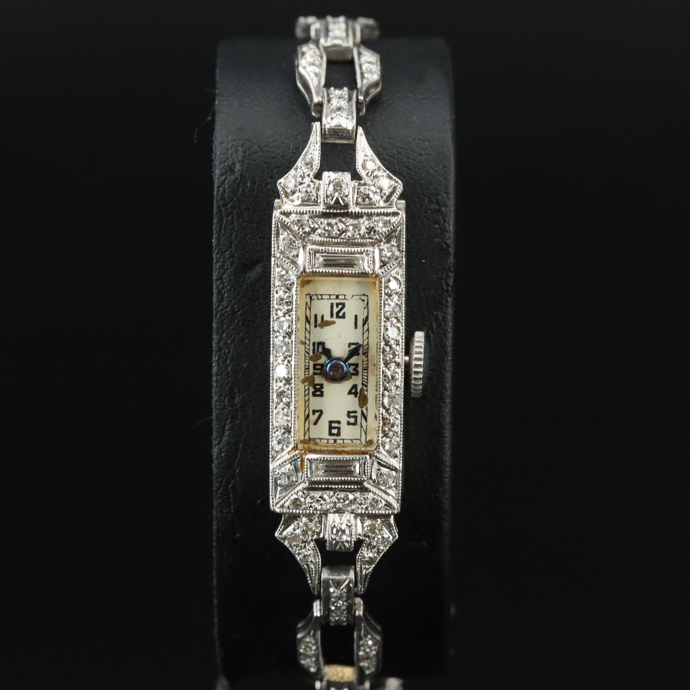 Chateau Cadillac Diamond Set Platinum and White Gold Watch