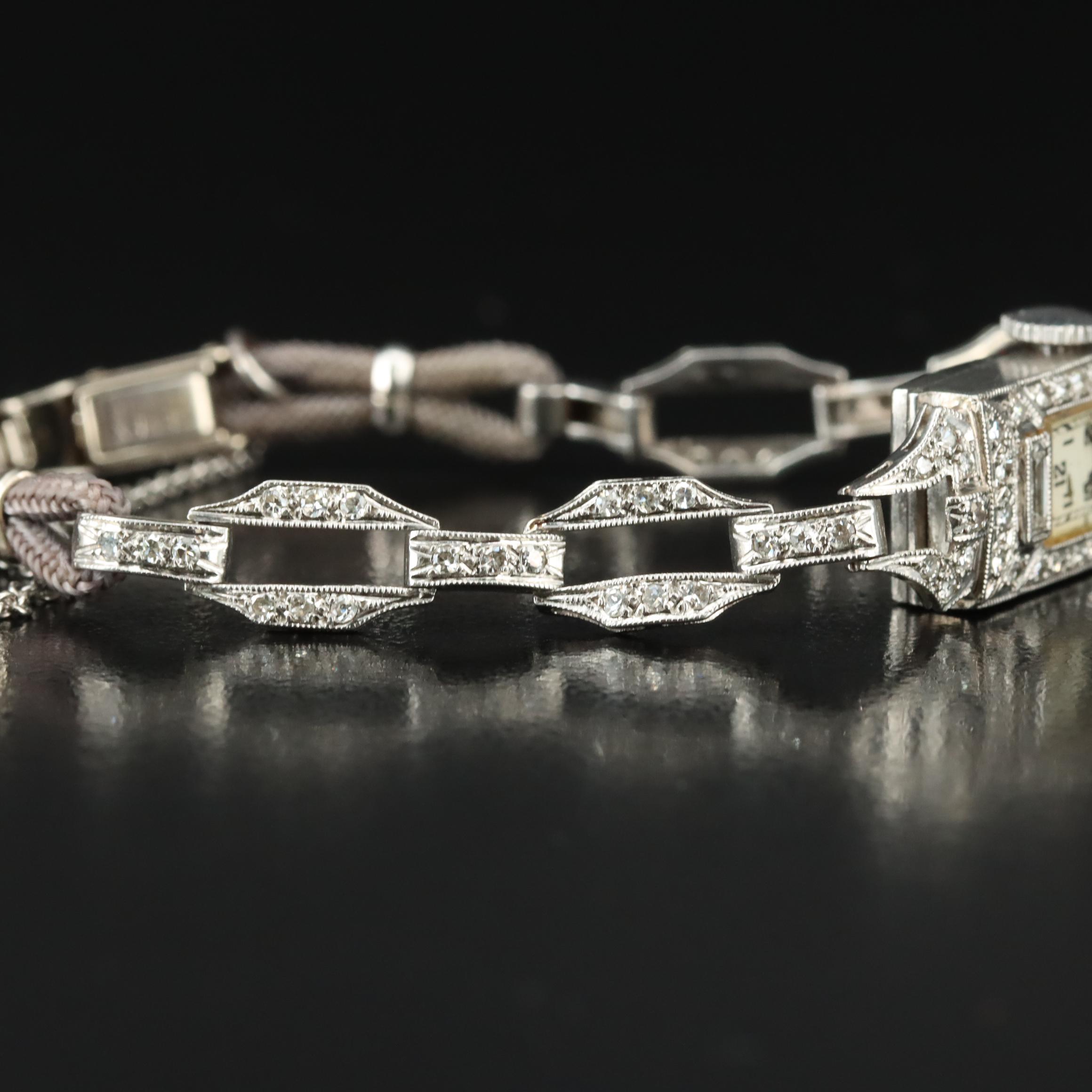 Chateau Cadillac Diamond Set Platinum and White Gold Watch