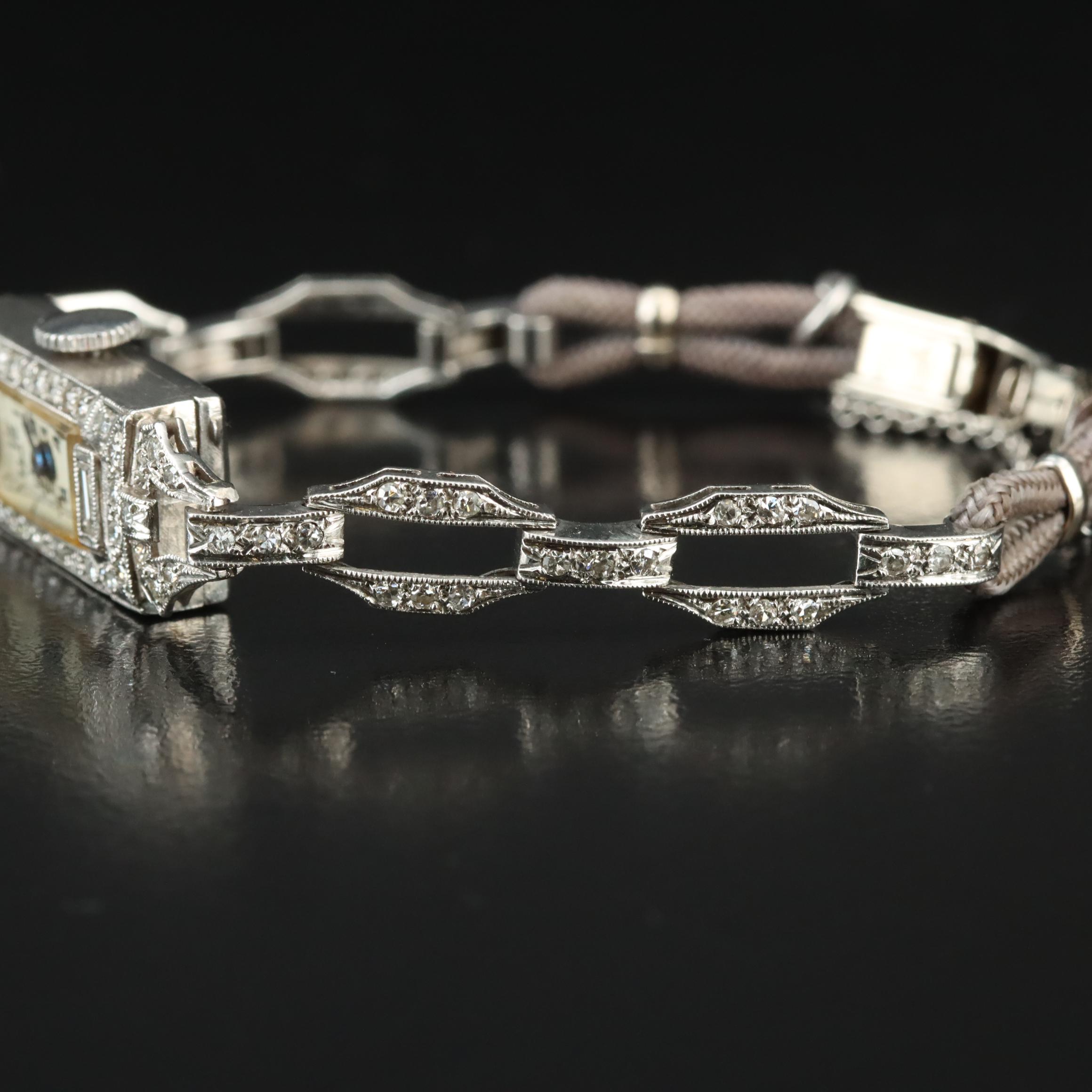 Chateau Cadillac Diamond Set Platinum and White Gold Watch