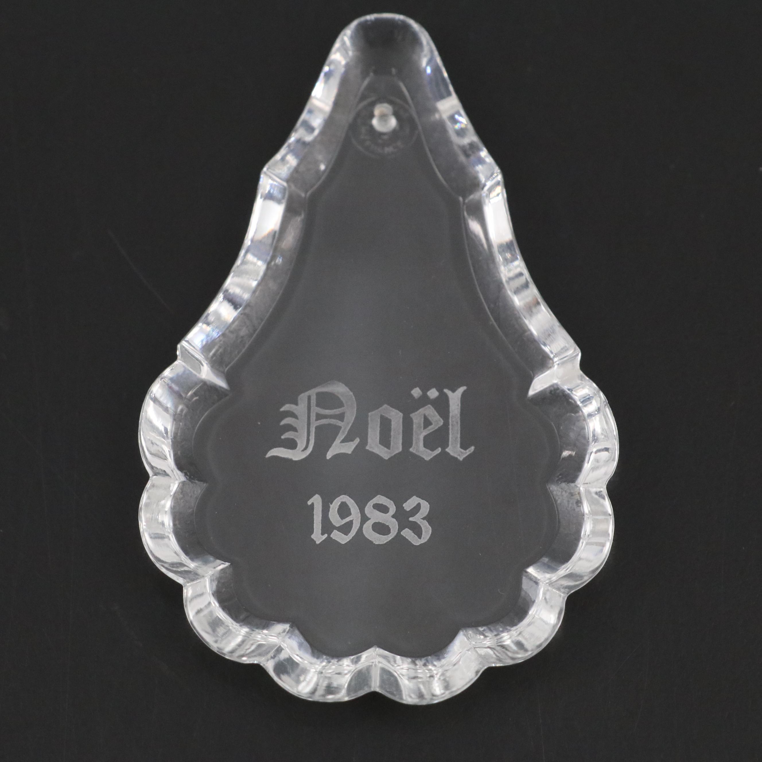 Baccarat Crystal Bear Figurine with 1983 Noël Dish and Ashtray