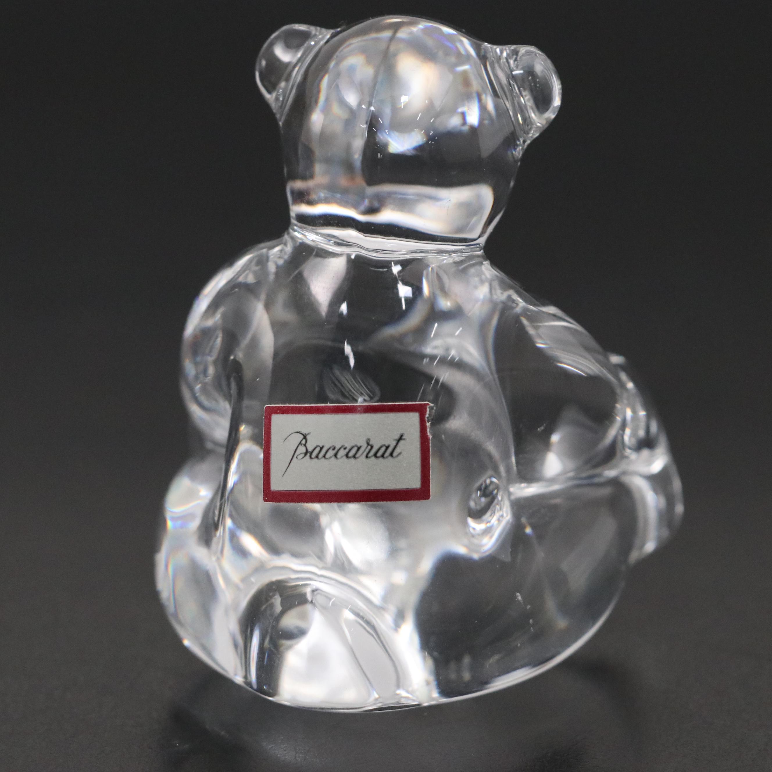 Baccarat Crystal Bear Figurine with 1983 Noël Dish and Ashtray