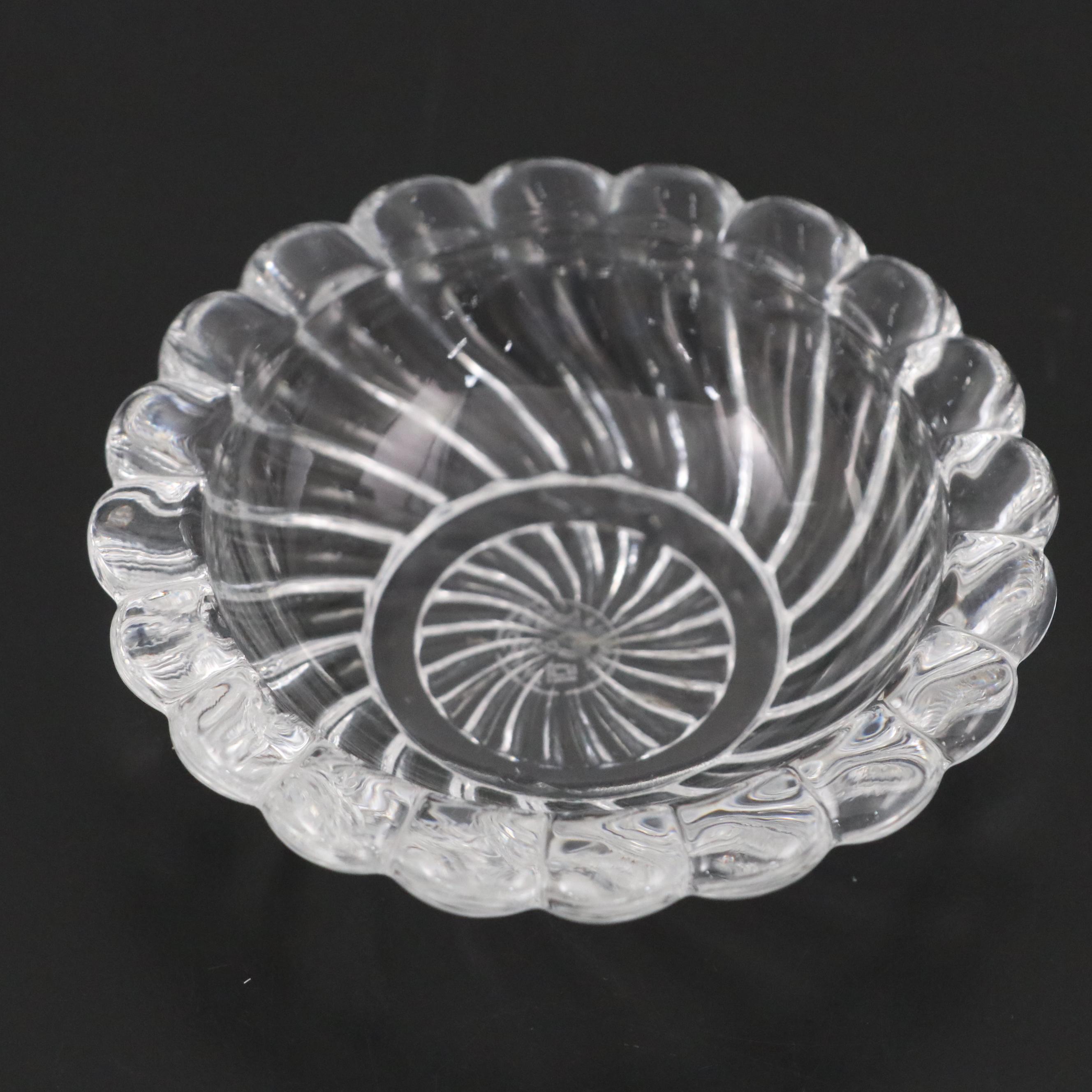 Baccarat Crystal Bear Figurine with 1983 Noël Dish and Ashtray