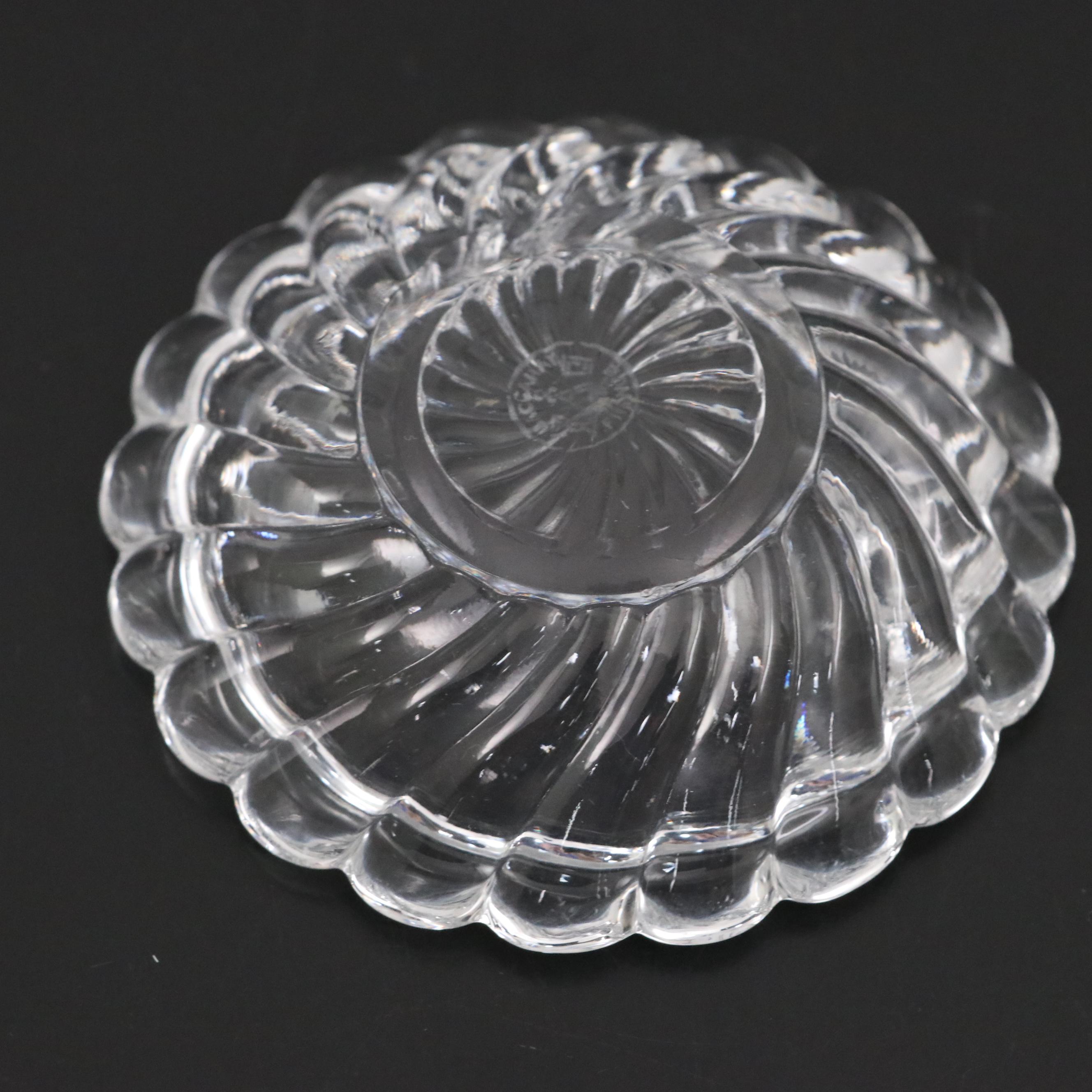 Baccarat Crystal Bear Figurine with 1983 Noël Dish and Ashtray