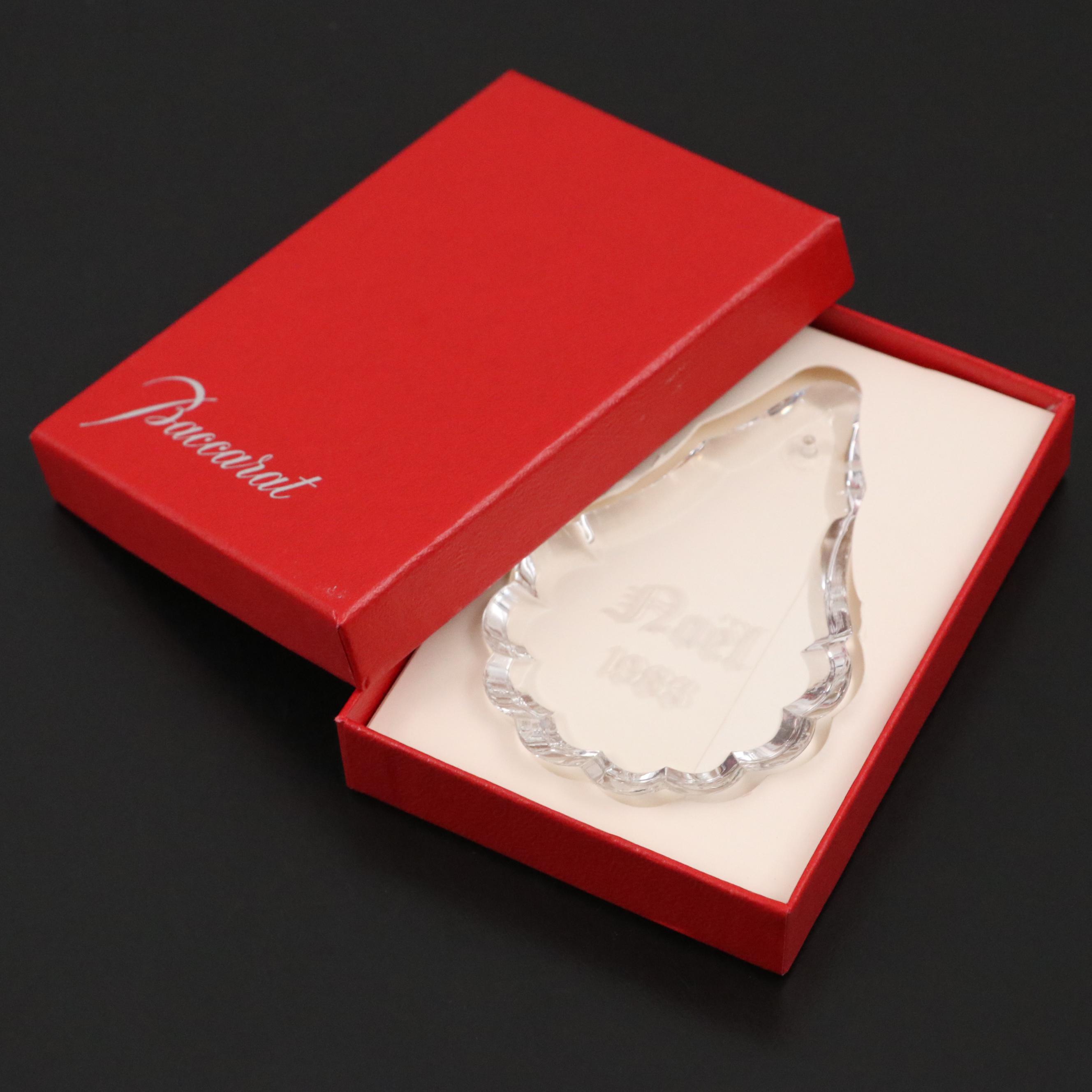 Baccarat Crystal Bear Figurine with 1983 Noël Dish and Ashtray