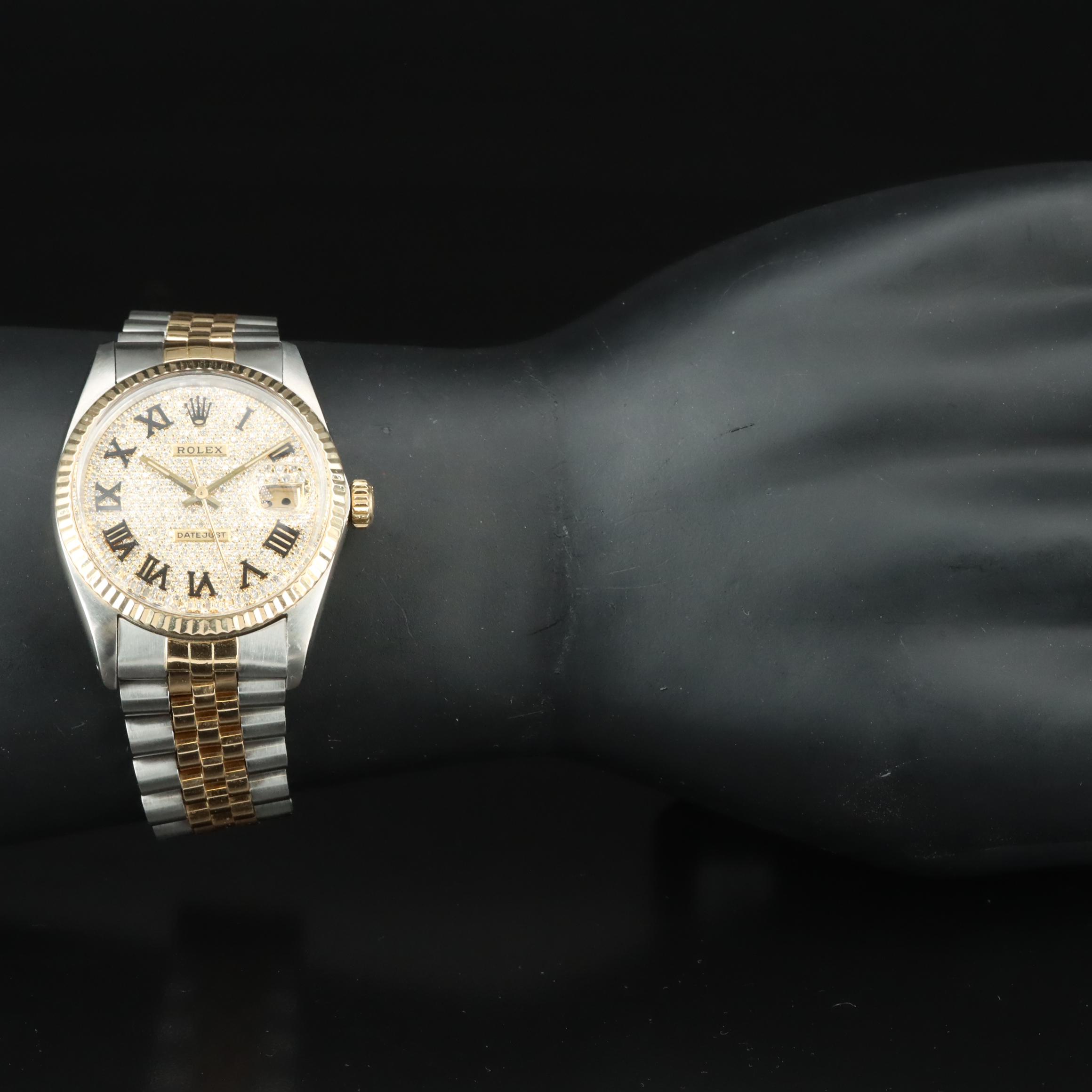 1983 Rolex Custom 1.80 CTW Diamond Dial Datejust Watch