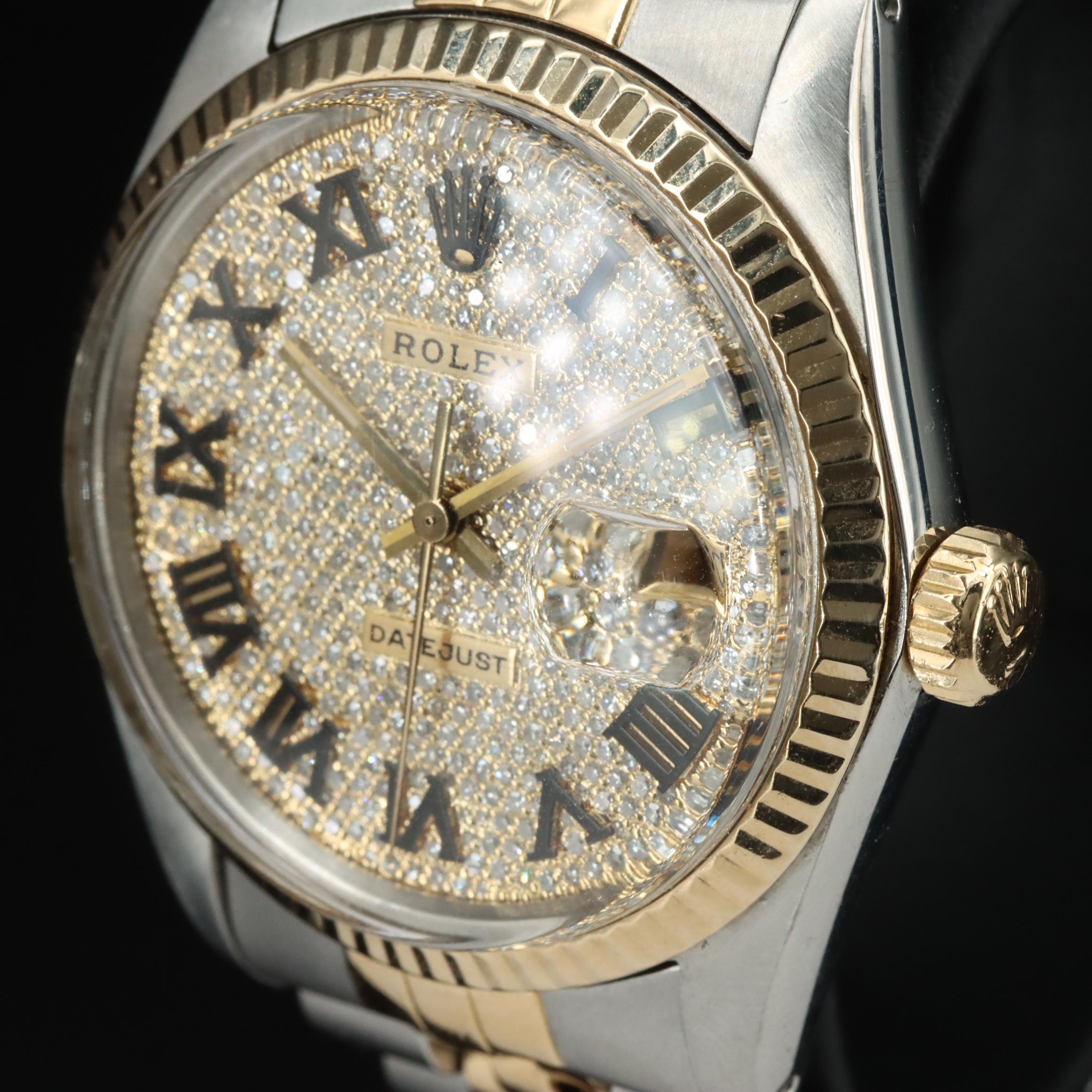 1983 Rolex Custom 1.80 CTW Diamond Dial Datejust Watch