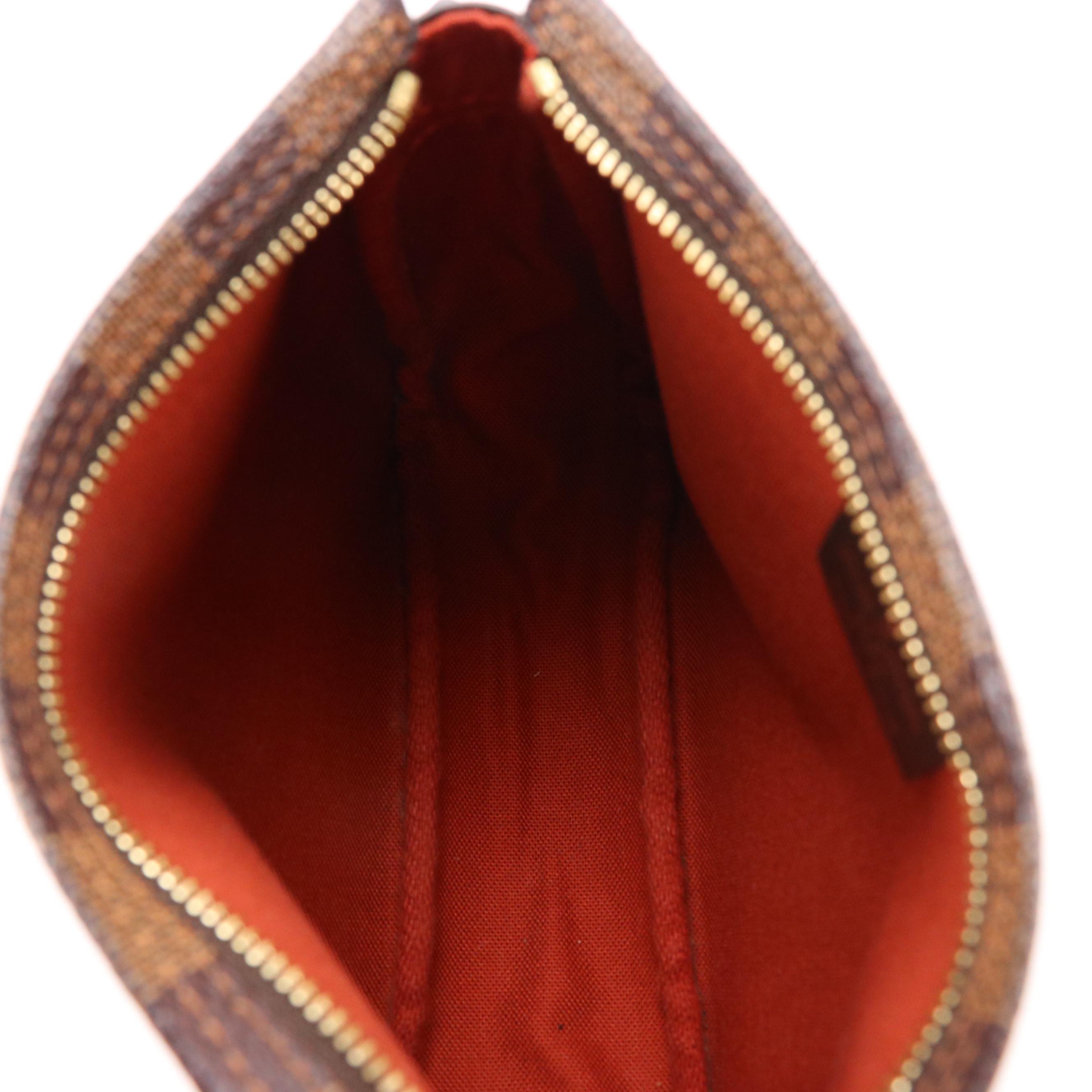 Louis Vuitton Trousse Accessories Pochette Bag in Damier Ebene Canvas