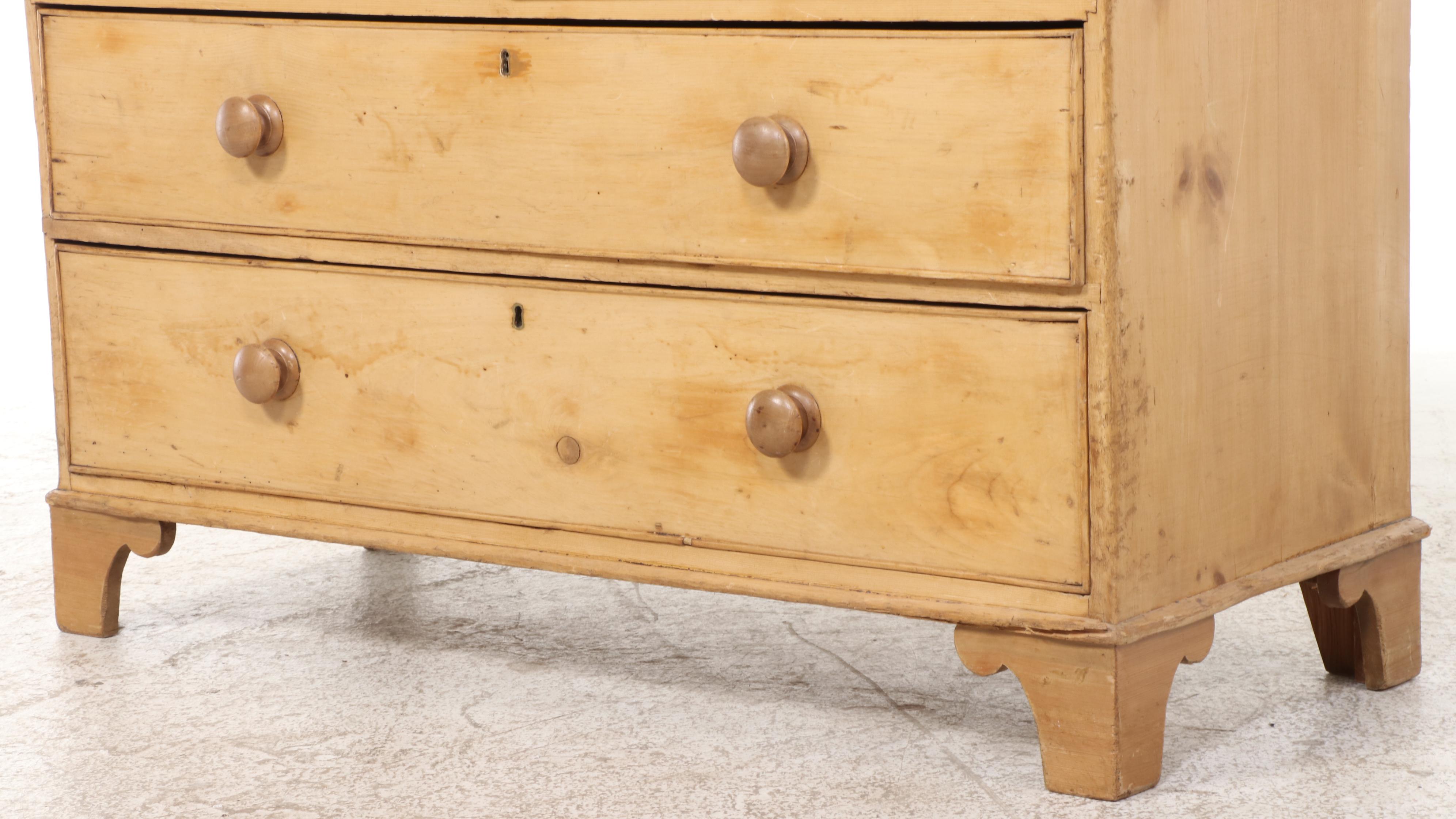 Victorian Pine Linen Press, Late 19th Century