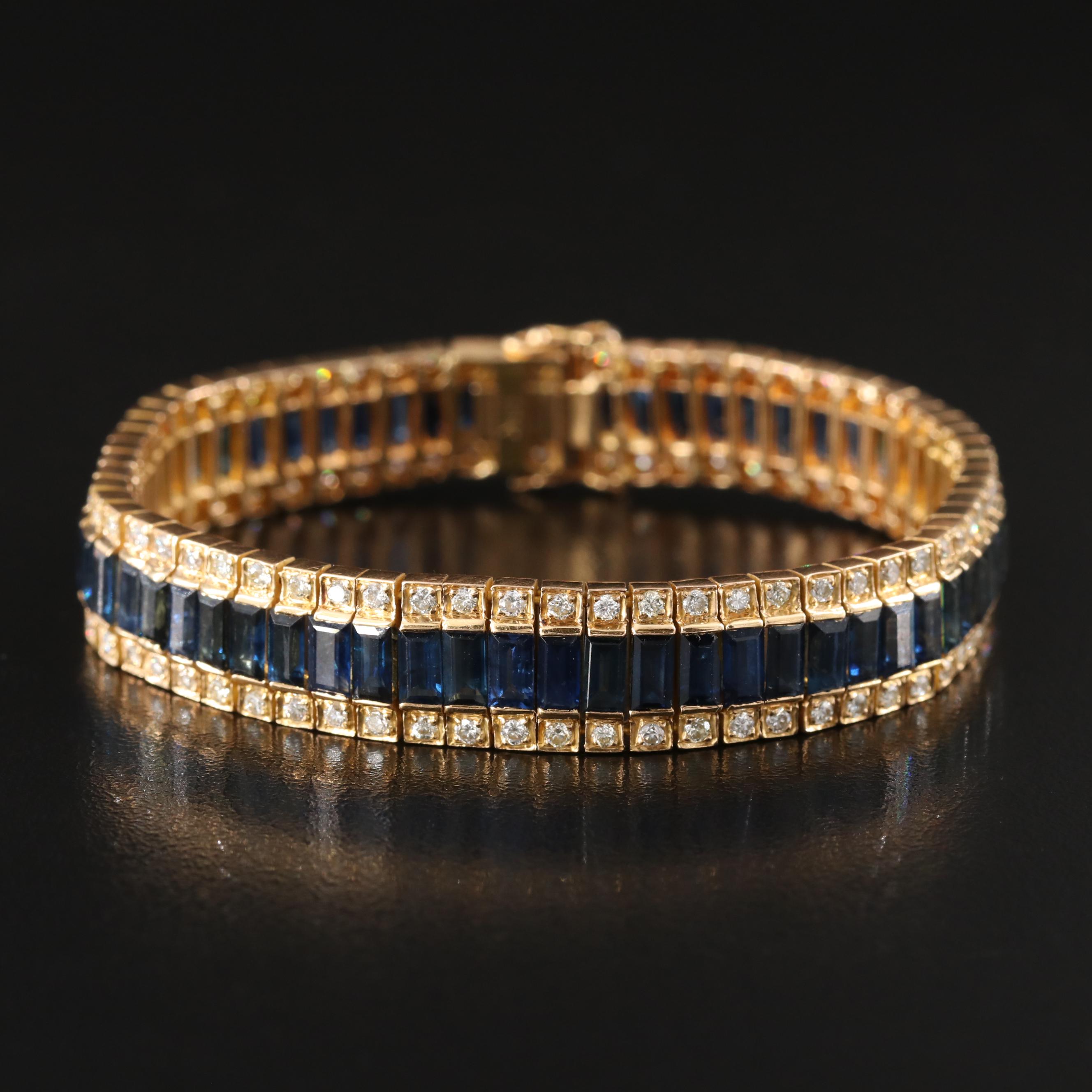 18K 20.79 CTW Sapphire and 2.52 CTW Diamond Bracelet
