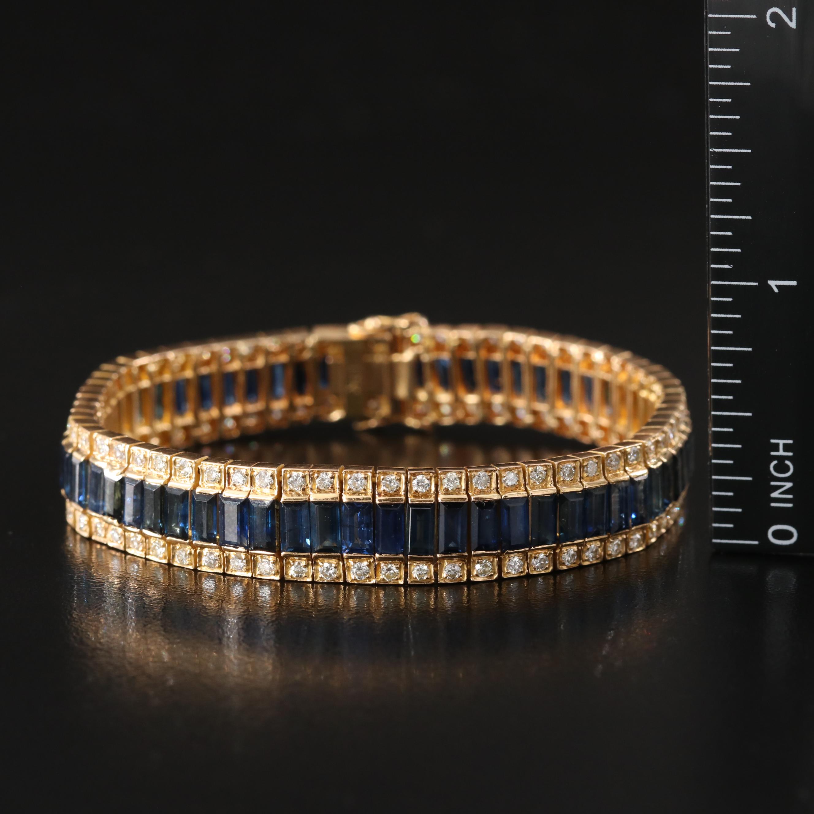18K 20.79 CTW Sapphire and 2.52 CTW Diamond Bracelet
